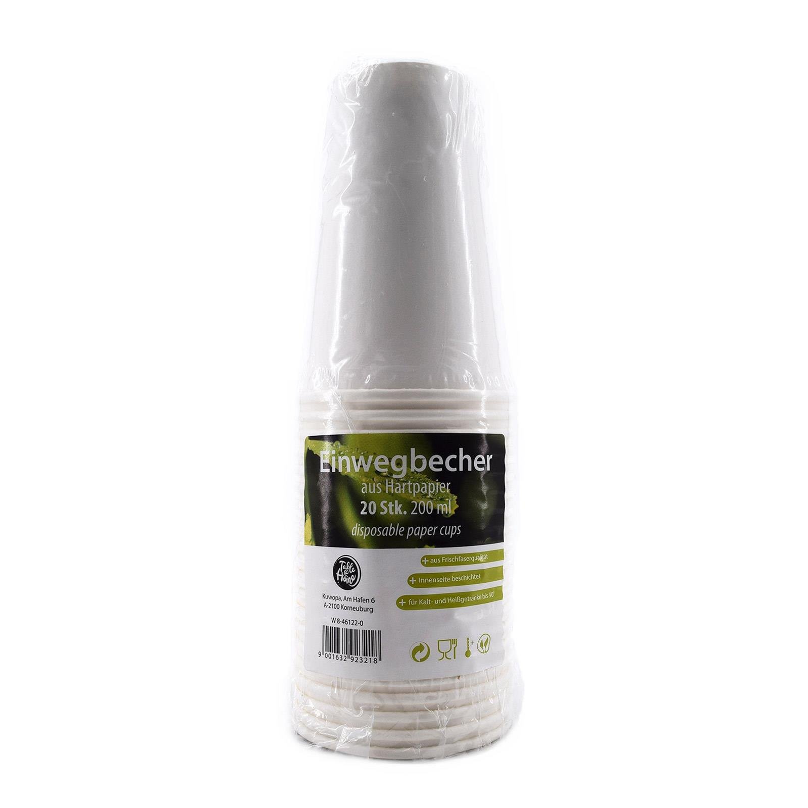 Einwegbecher aus Hartpapier 200ml