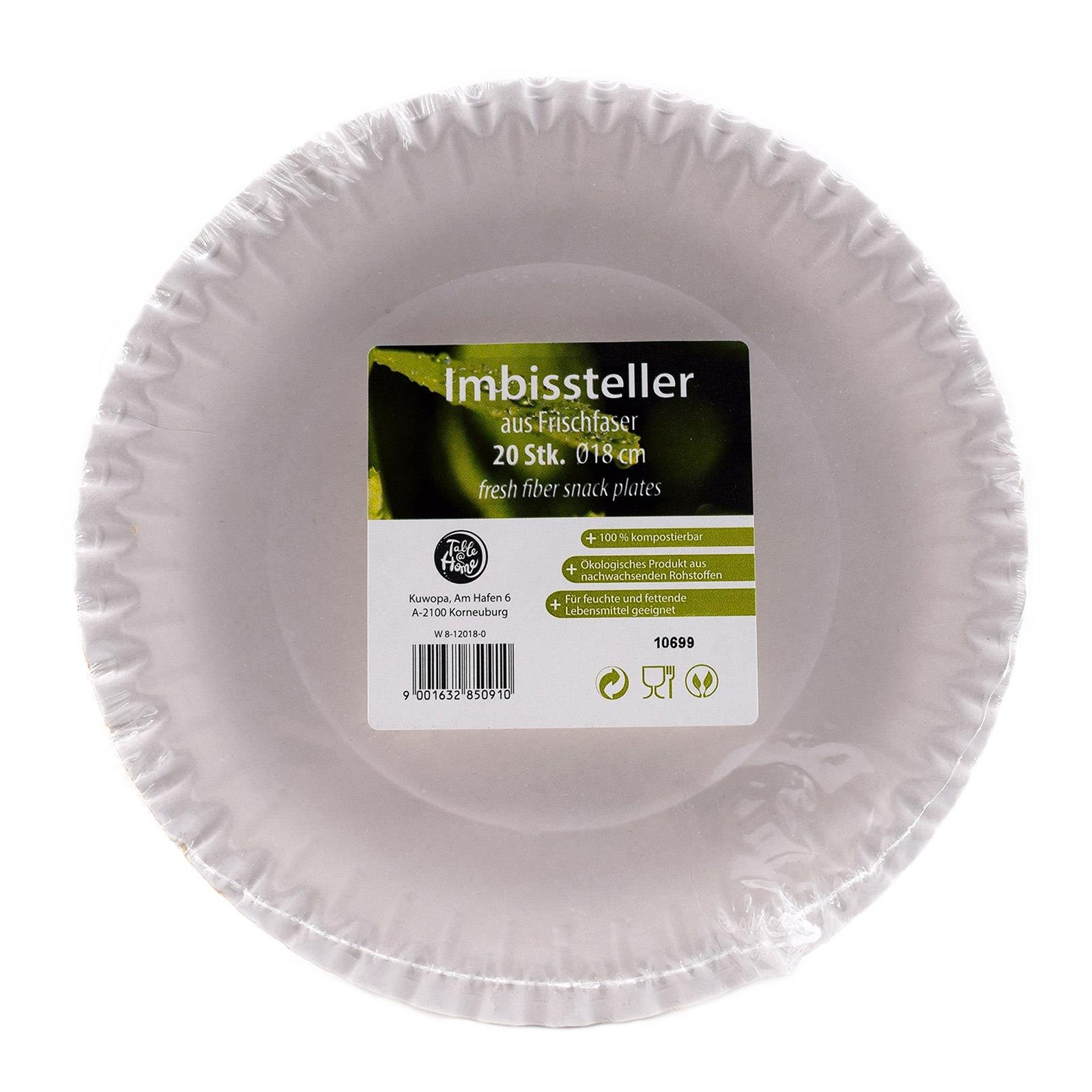Imbissteller aus Frischefaser 18cm