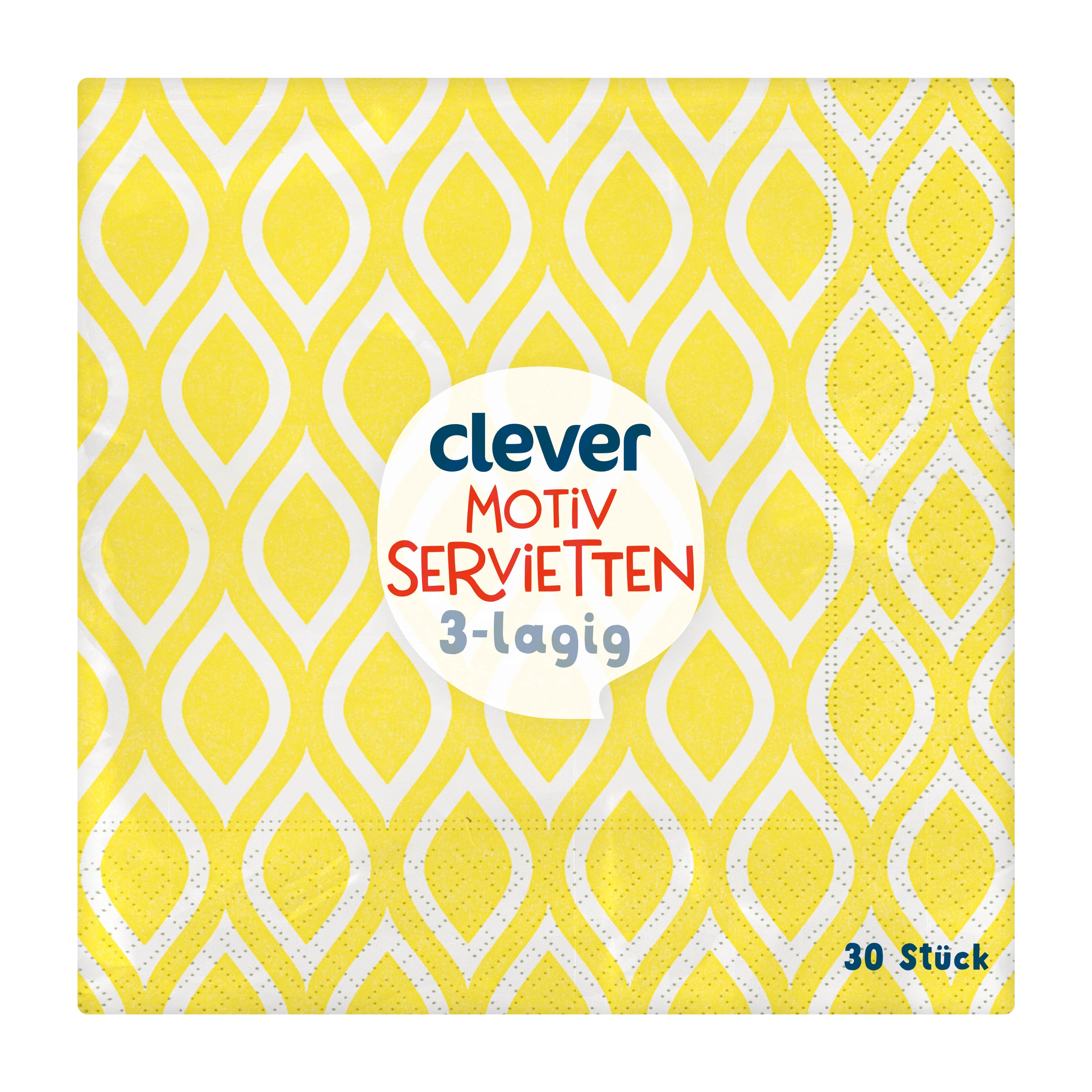 Clever Servietten Gelbes Muster