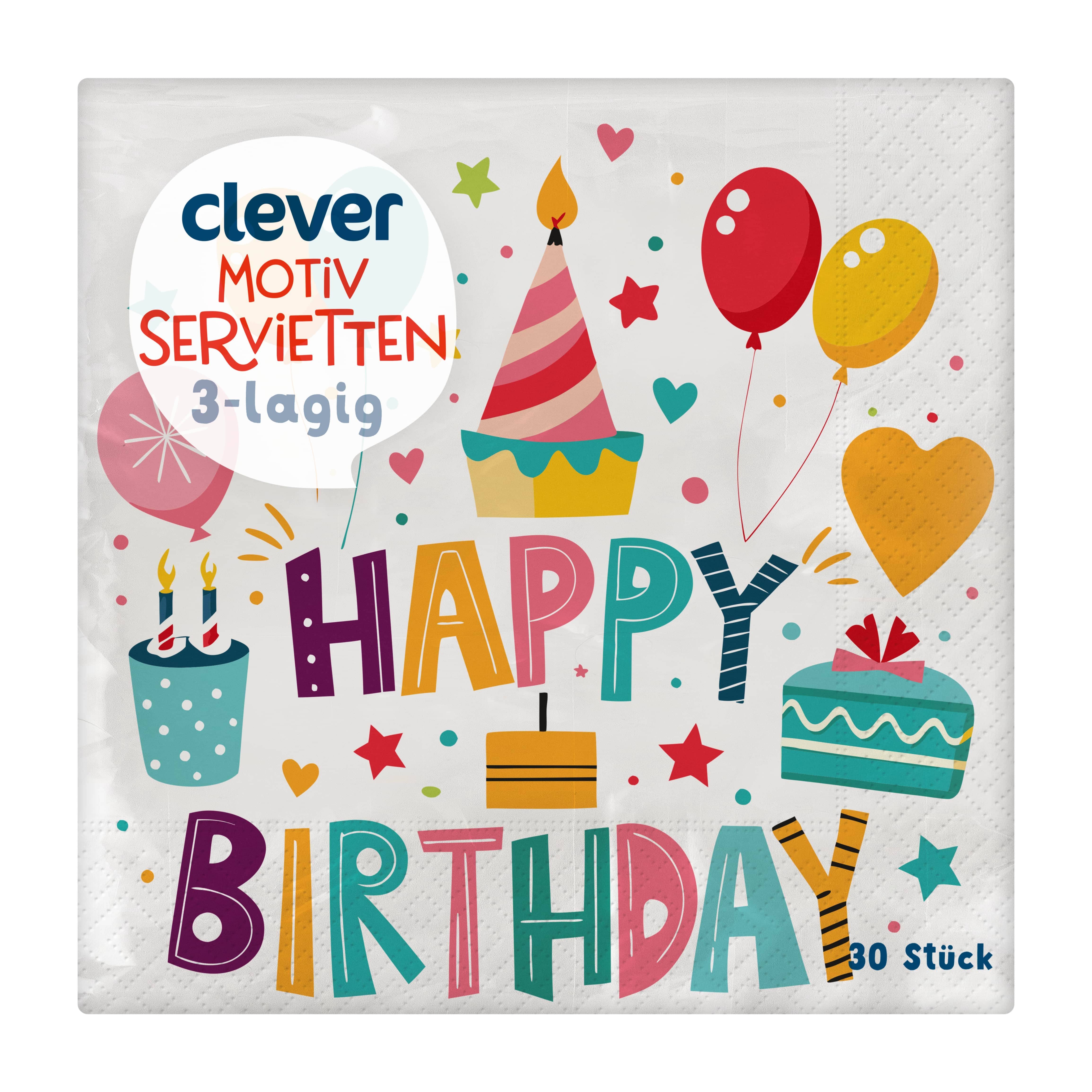 Clever Servietten Happy Birthday