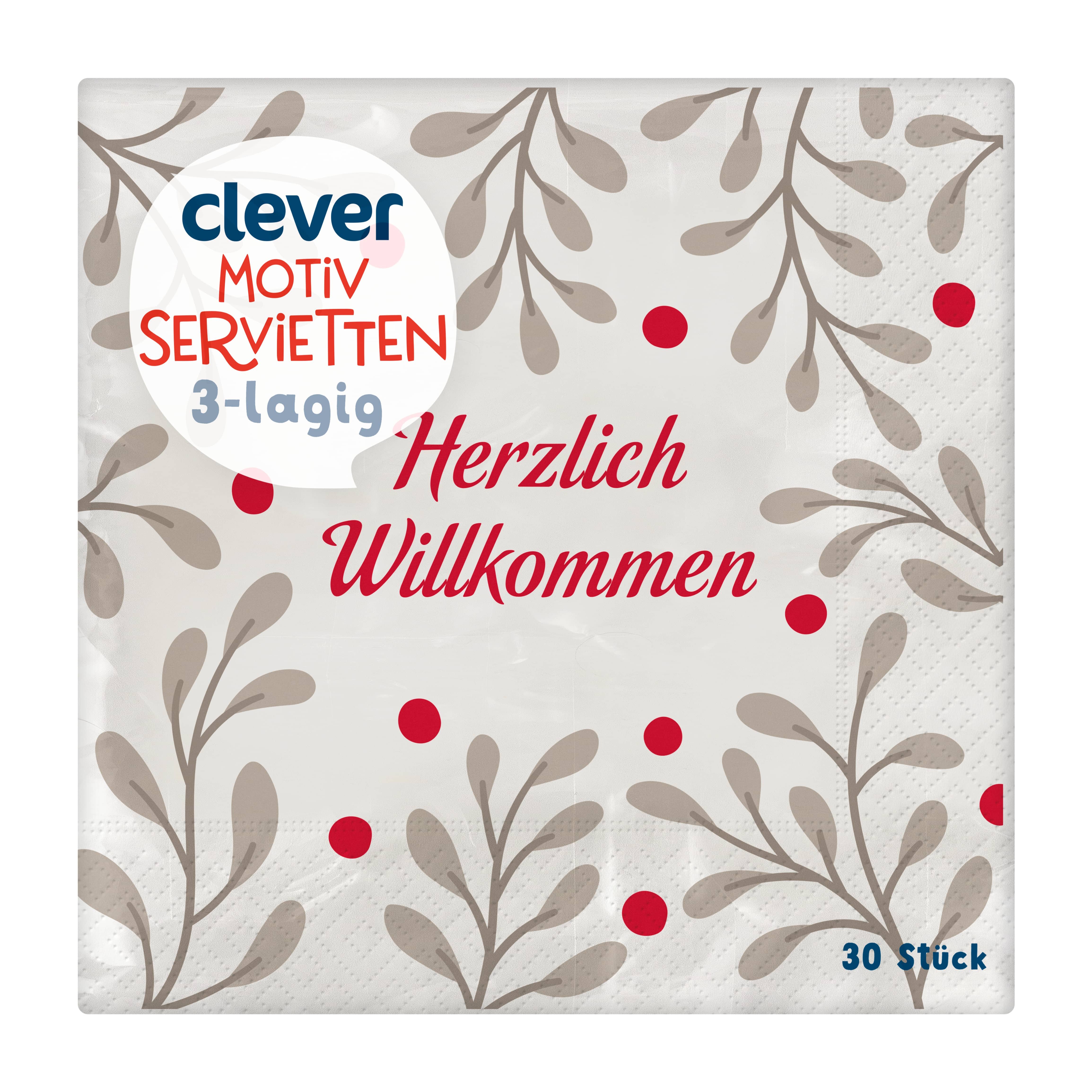 Clever Servietten Herzlich Willkommen