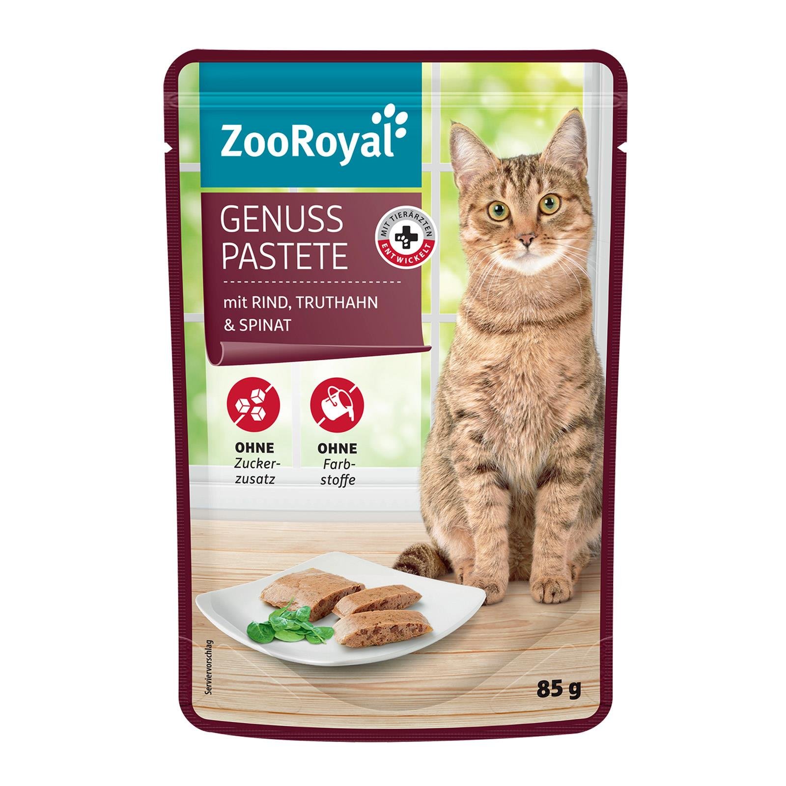 ZooRoyal Genuss Pastete mit Rind, Truthahn & Spinat