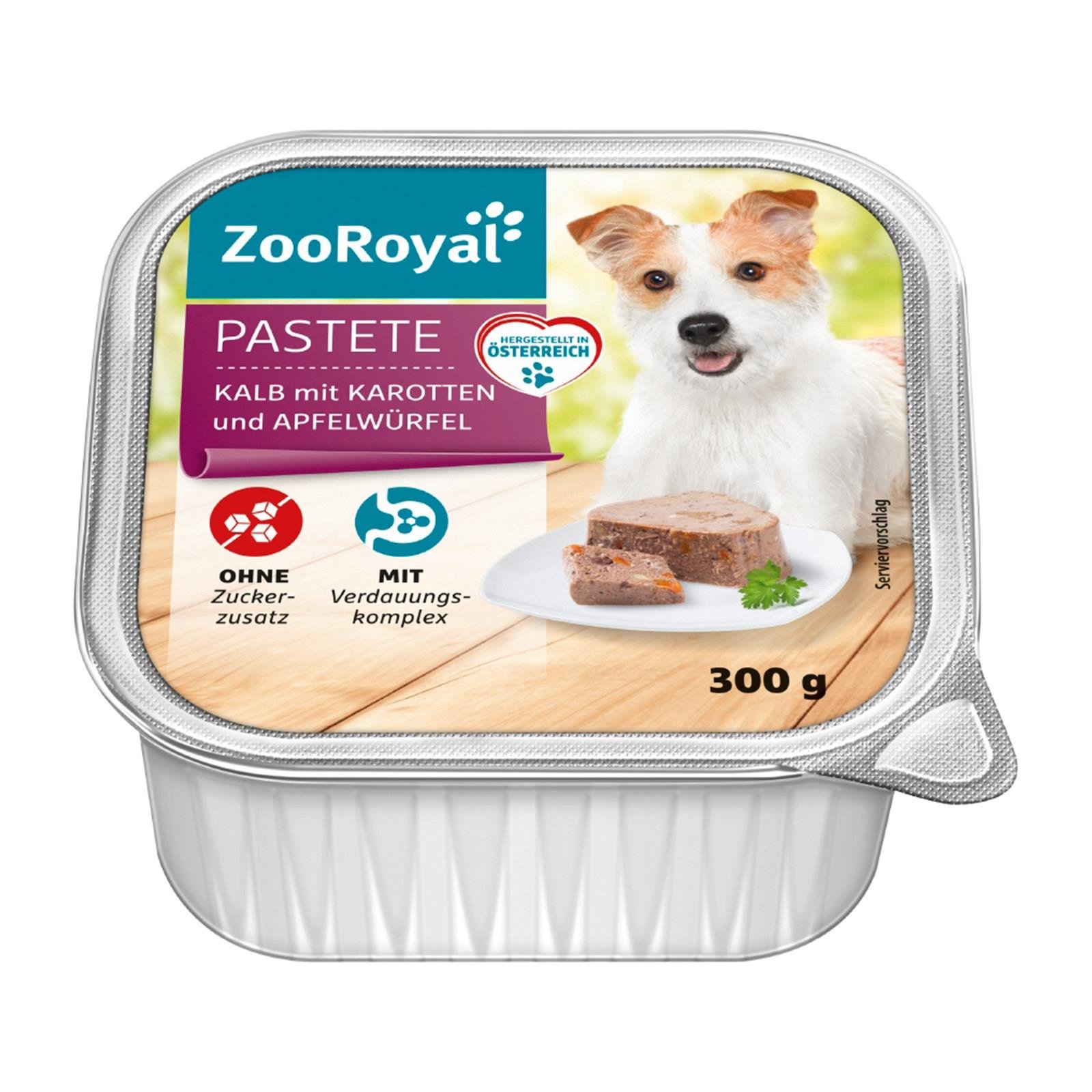ZooRoyal Pastete Kalb mit Karotten und Apfelwürfel