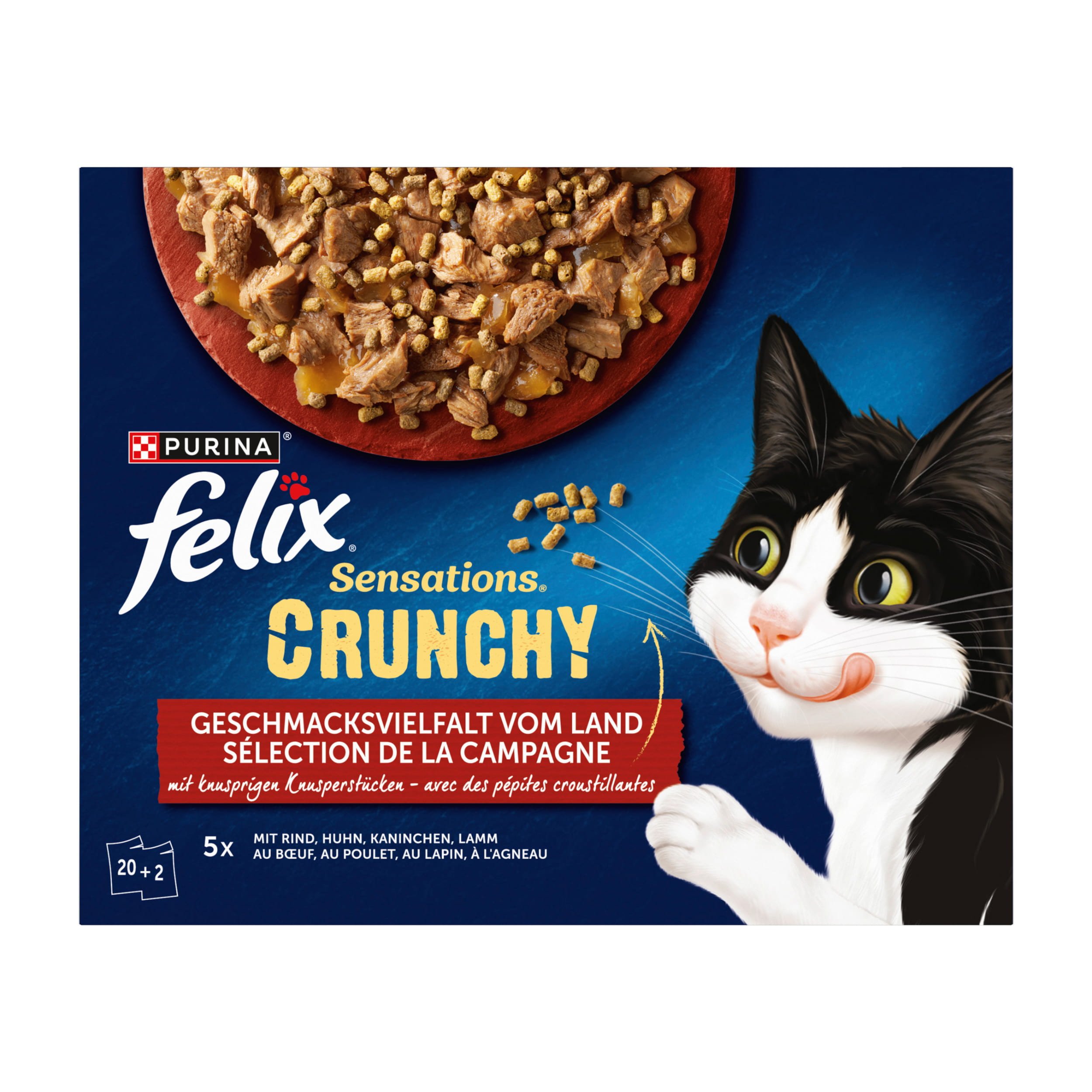 Felix Sensations Crunchy Fleisch 20er + Topping