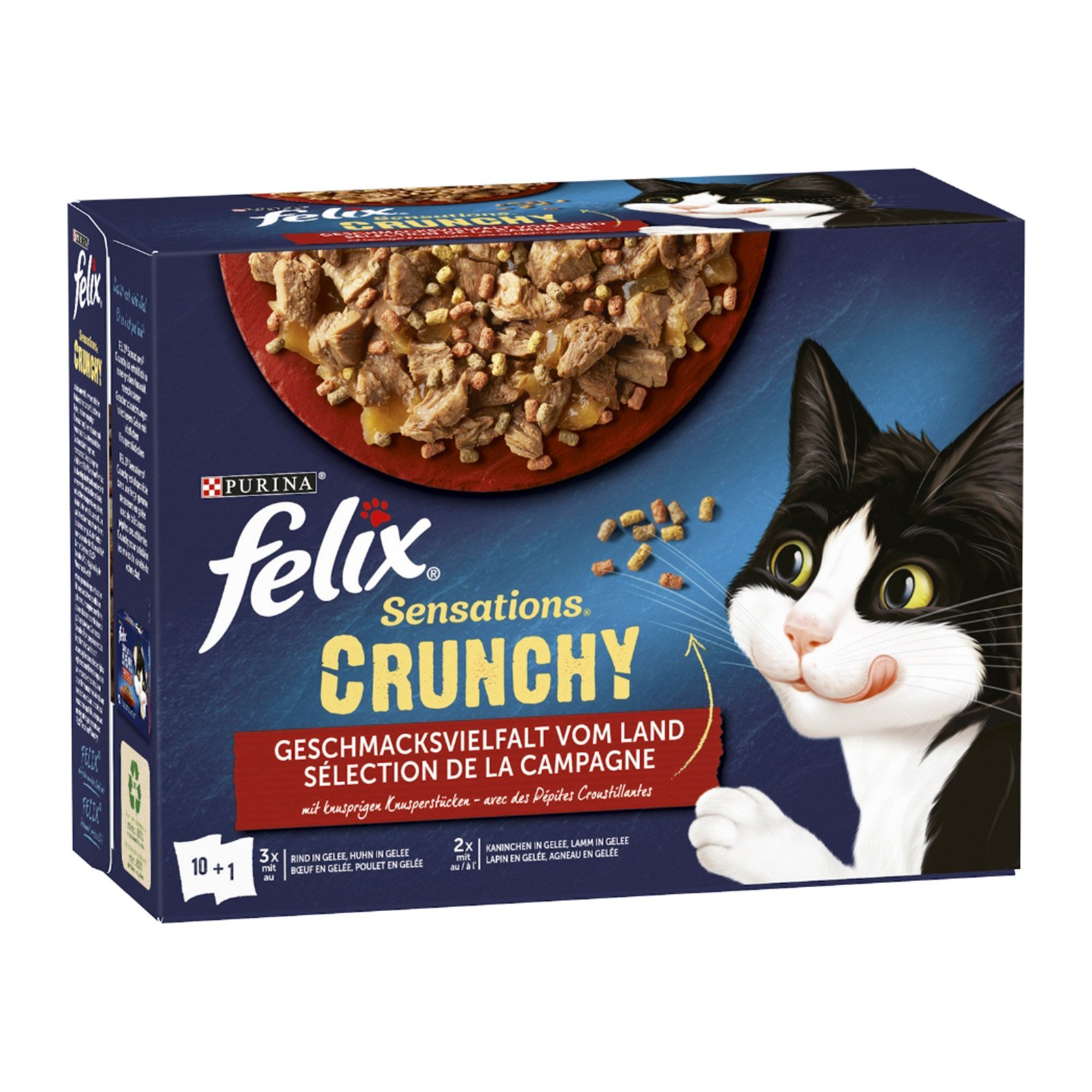 Felix Sensations Crunchy Fleisch 10er + Topping