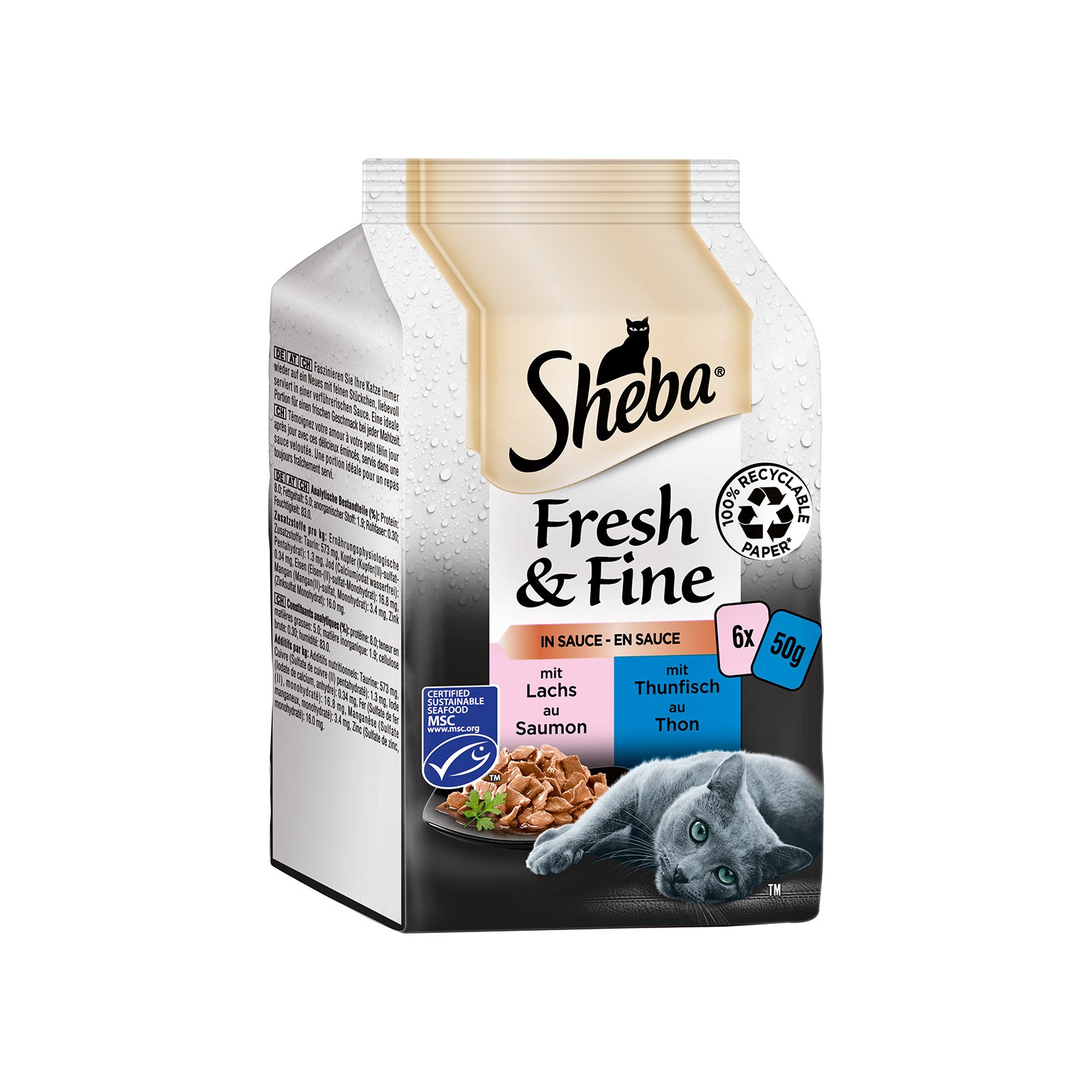 Sheba Fresh&Fine in Sauce Lachs & Thunfisch