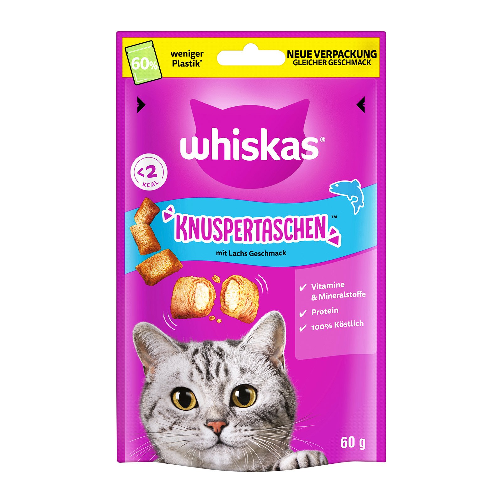 Whiskas Snacks Knuspertaschen mit Lachs