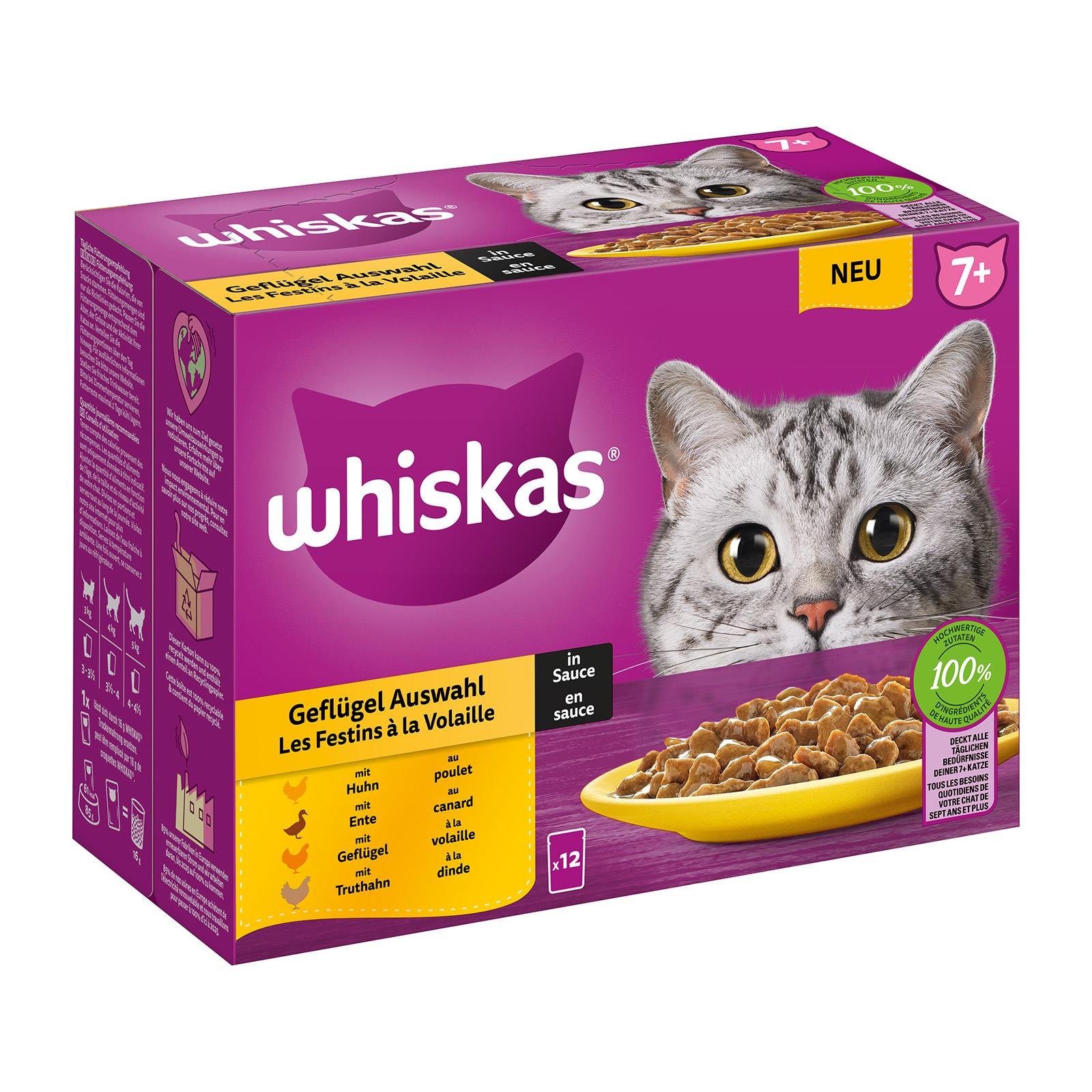 Whiskas Geflügel Auswahl in Sauce 7+