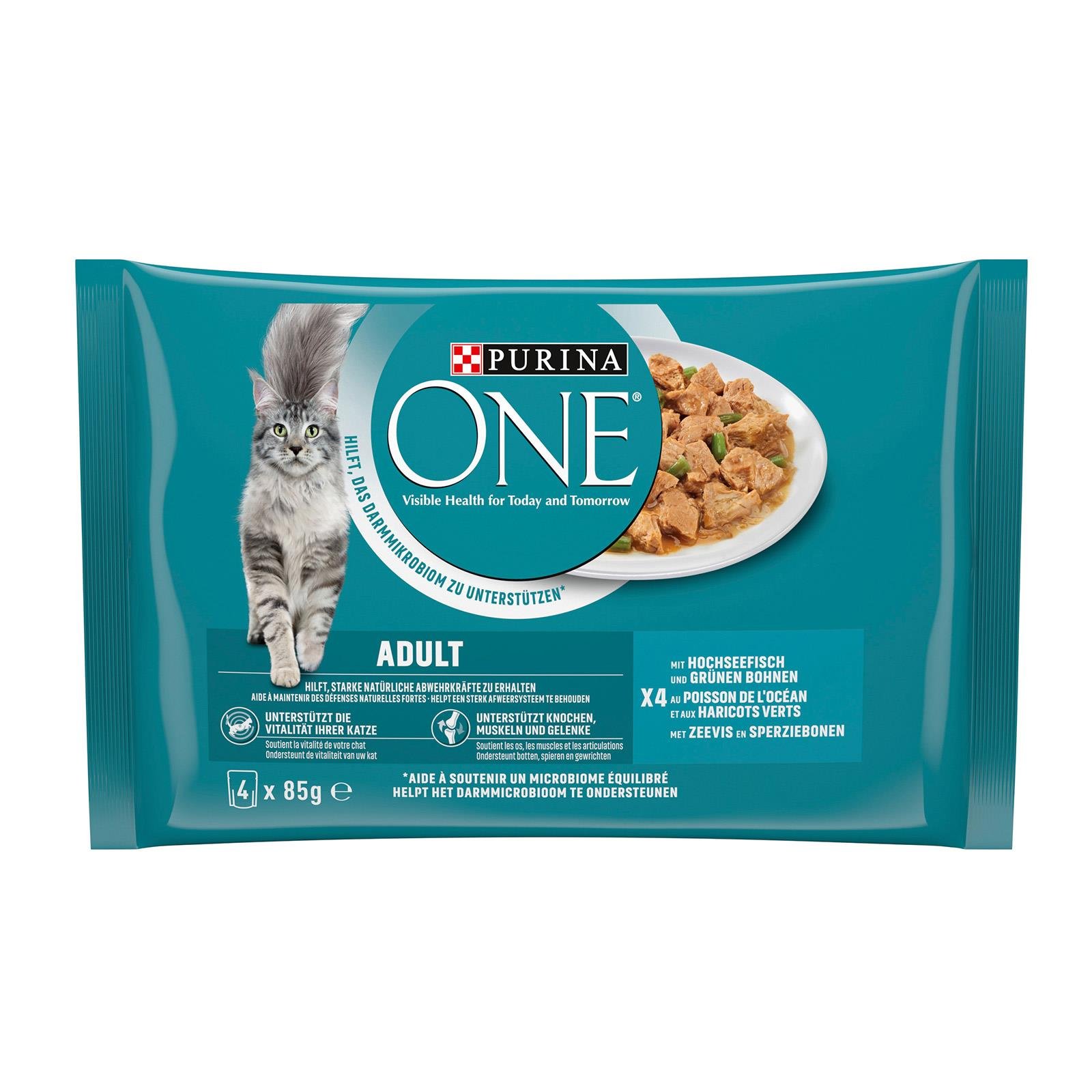 Purina One Adult mit Hochseefisch & Grünen Bohnen 4er