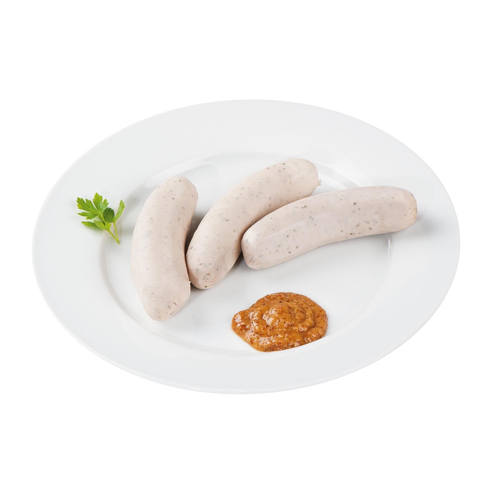 Ablinger Weißwurst mit Kräutern aufgeschnitten