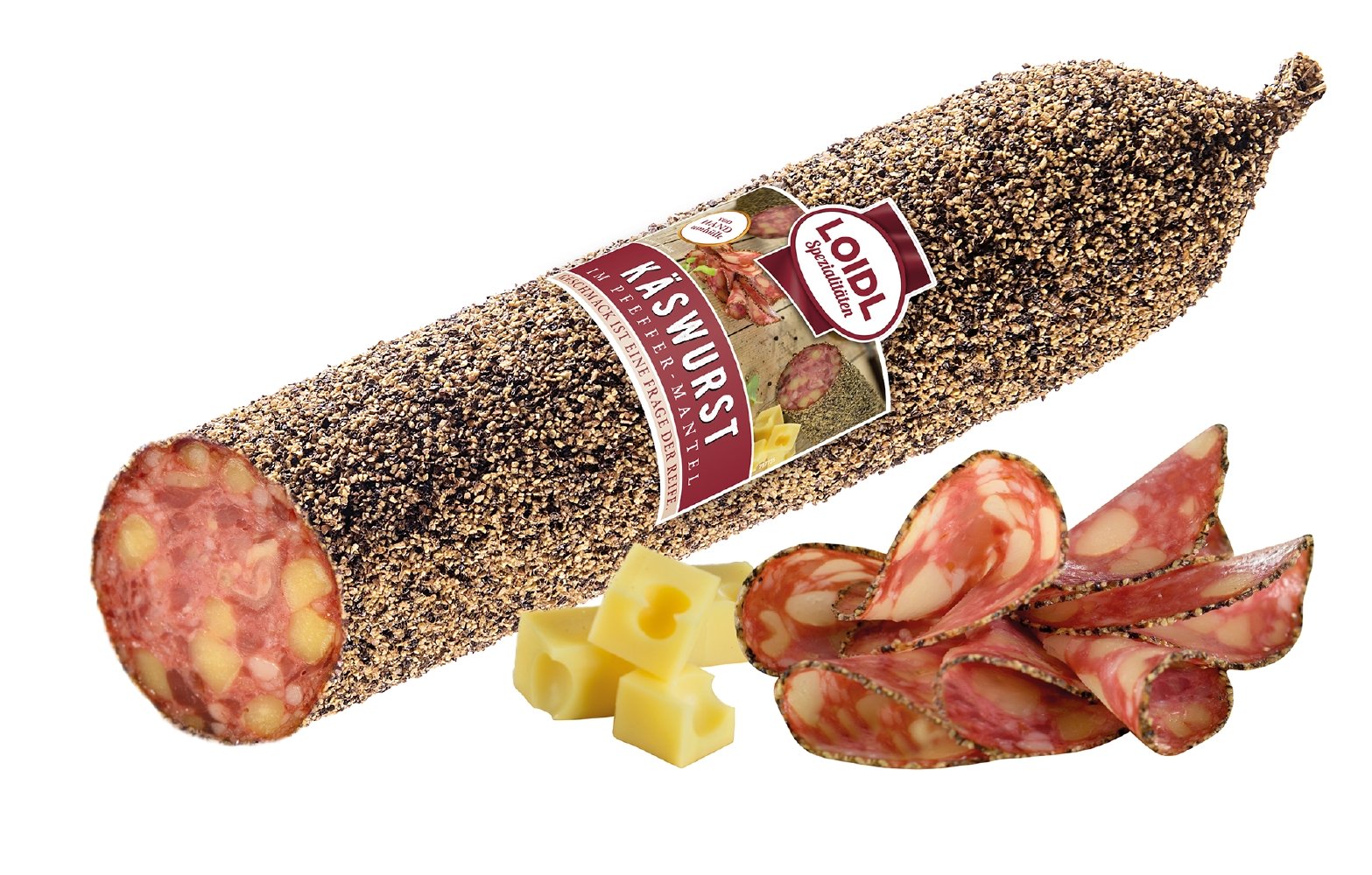 Käsewurst mit Pfeffer