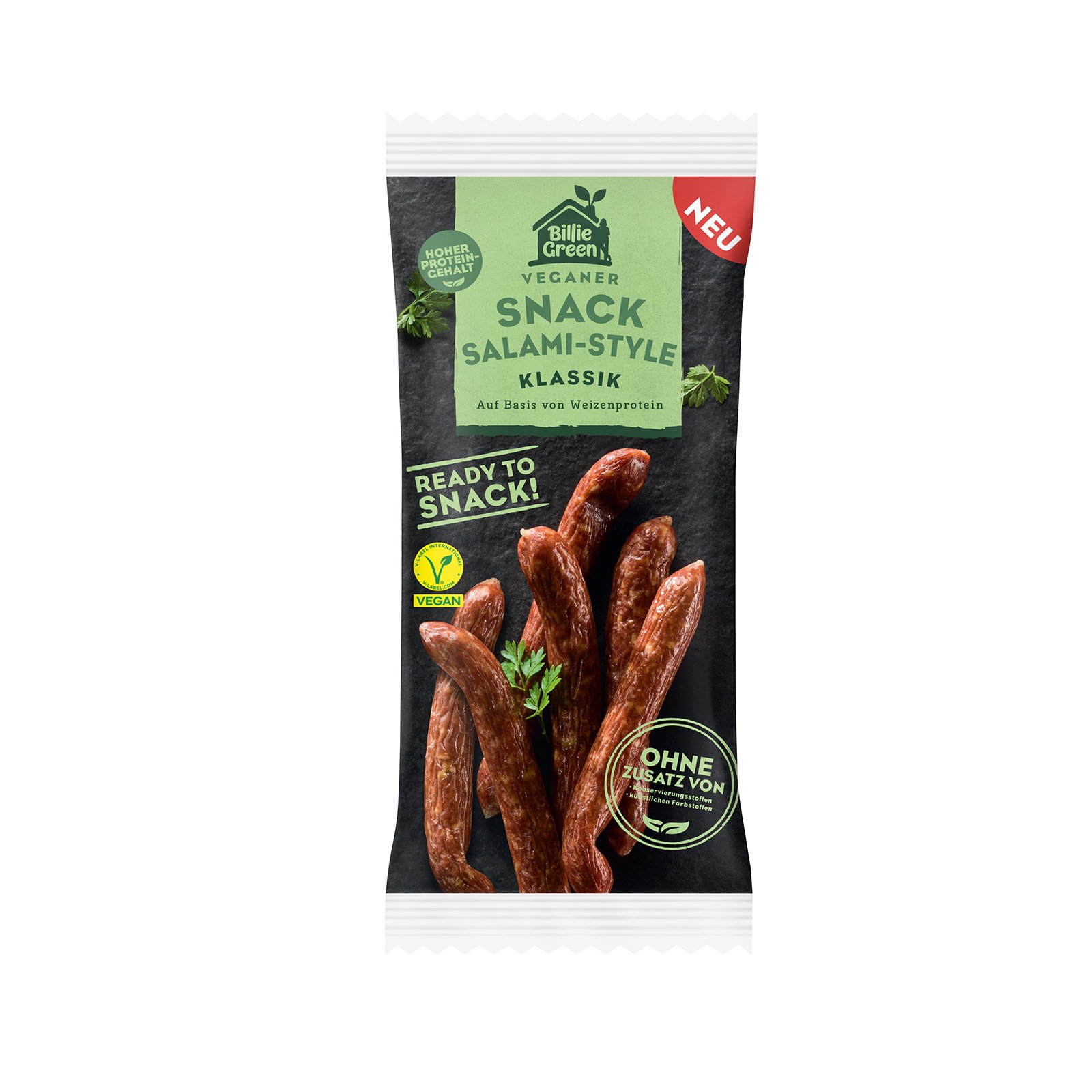 Billie Green Veganer Salami Snack Classic