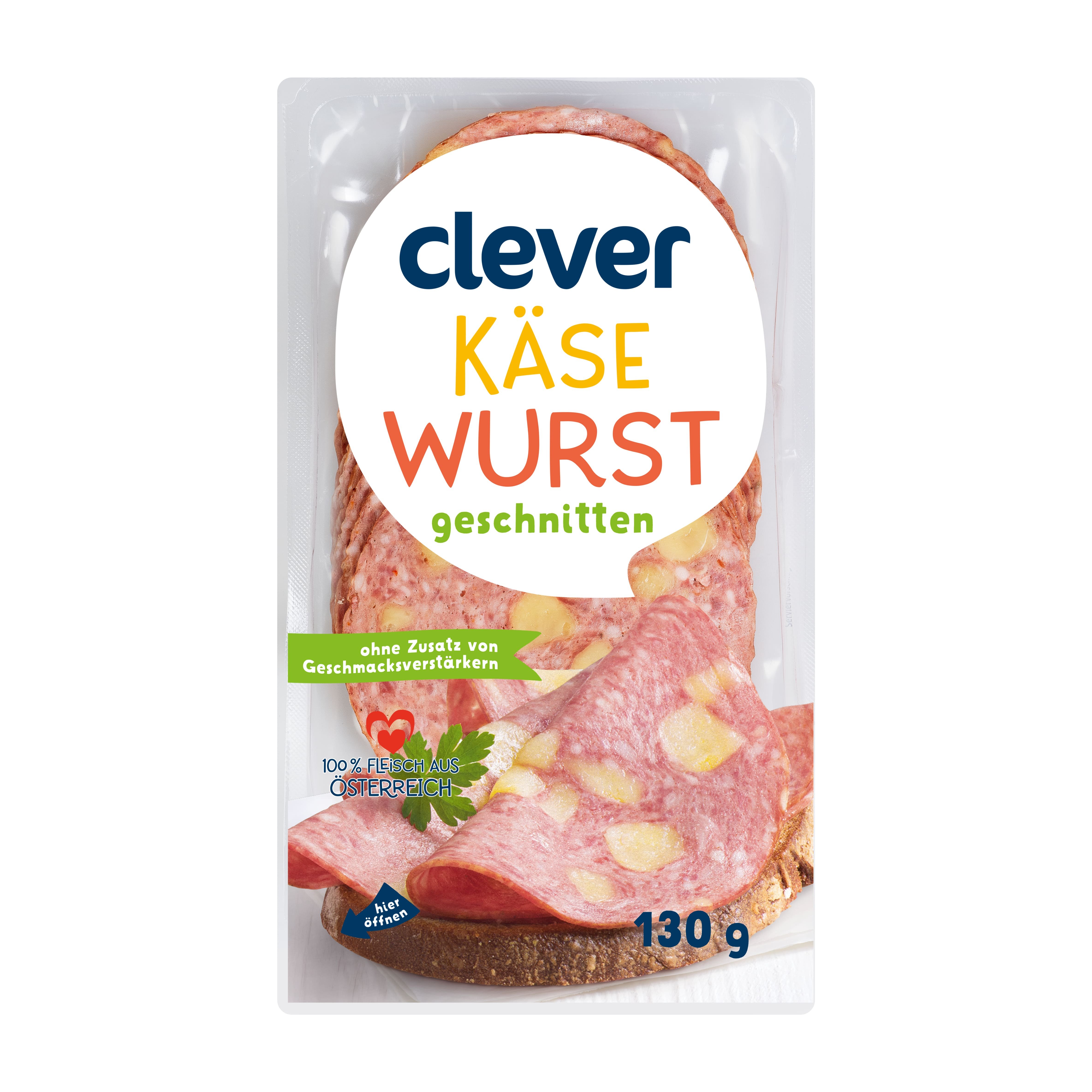 Clever Käsewurst geschnitten