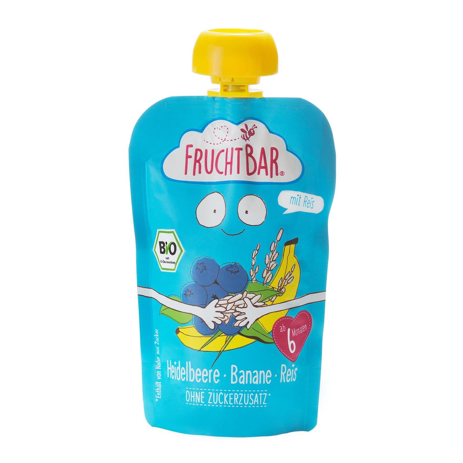 Fruchtbar Quetsche Heidelbeere-Banane-Reis