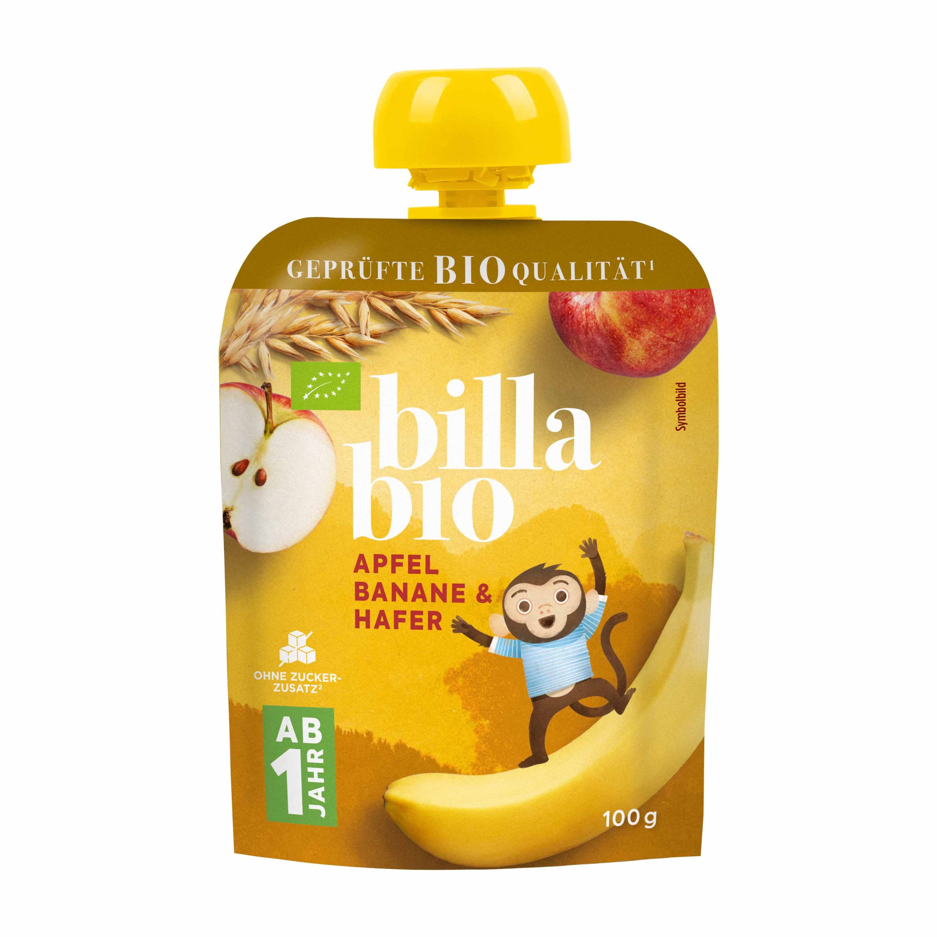 BILLA Bio Obstmus Apfel, Banane & Hafer