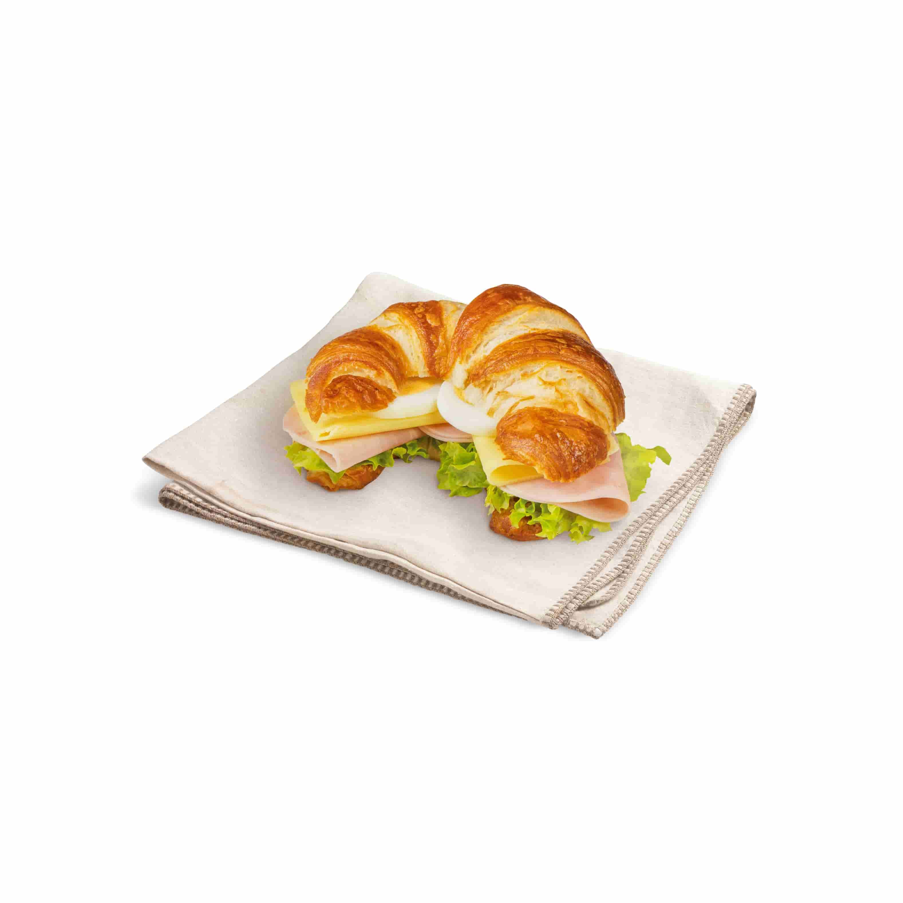 Laugencroissant mit Schinken und Käse
