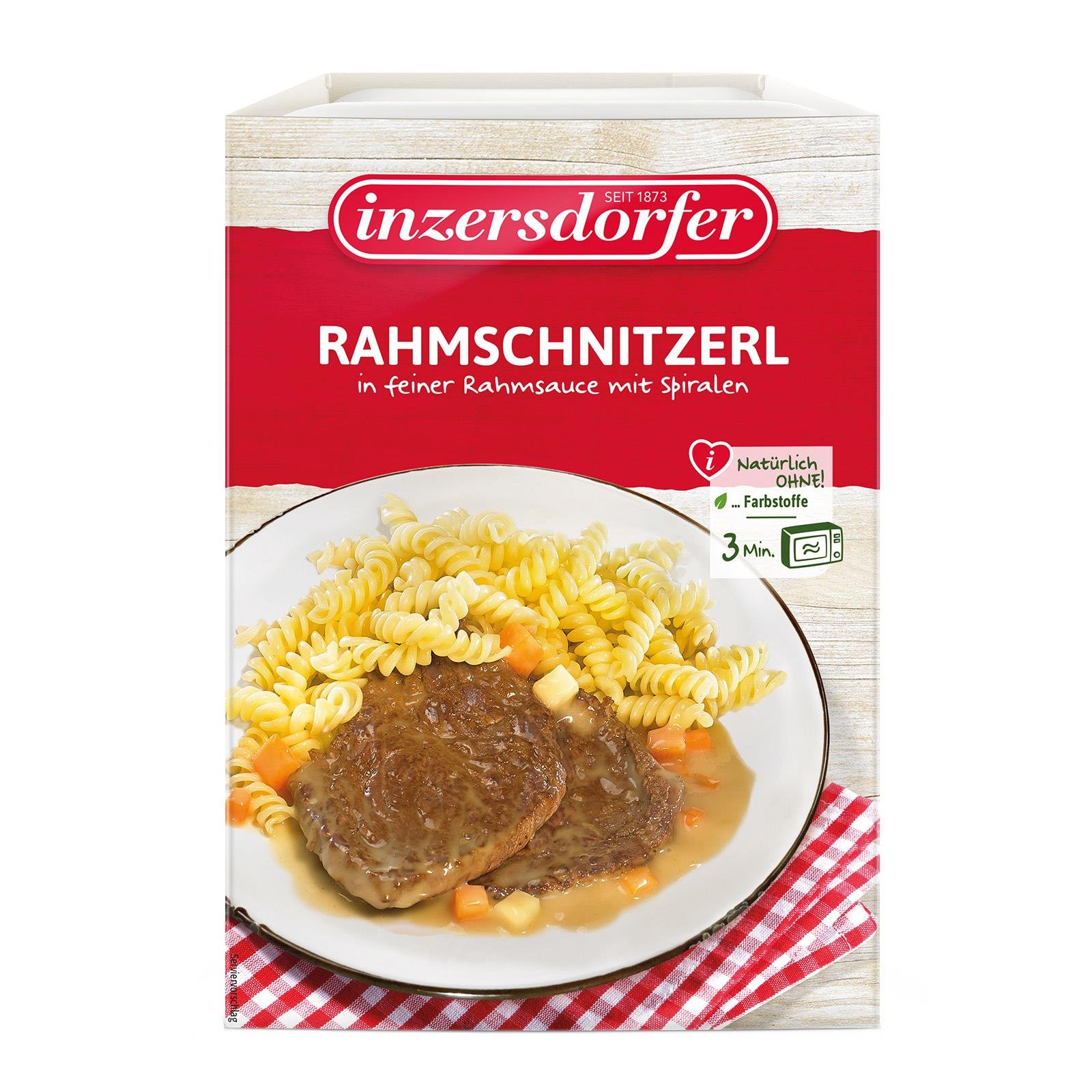 Inzersdorfer Rahmschnitzel mit Spiralen