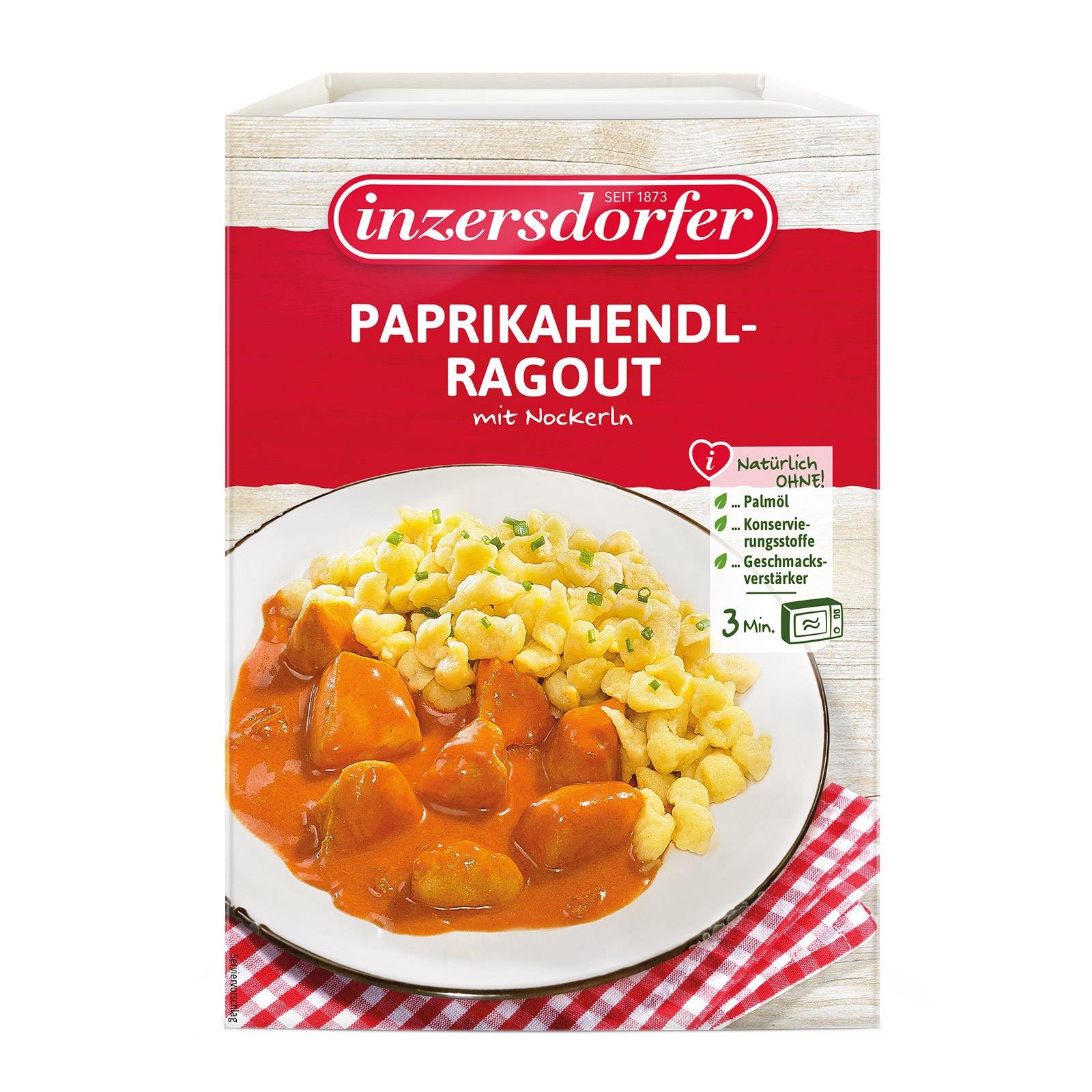 Inzersdorfer Paprikahendl-Ragout mit Nockerl