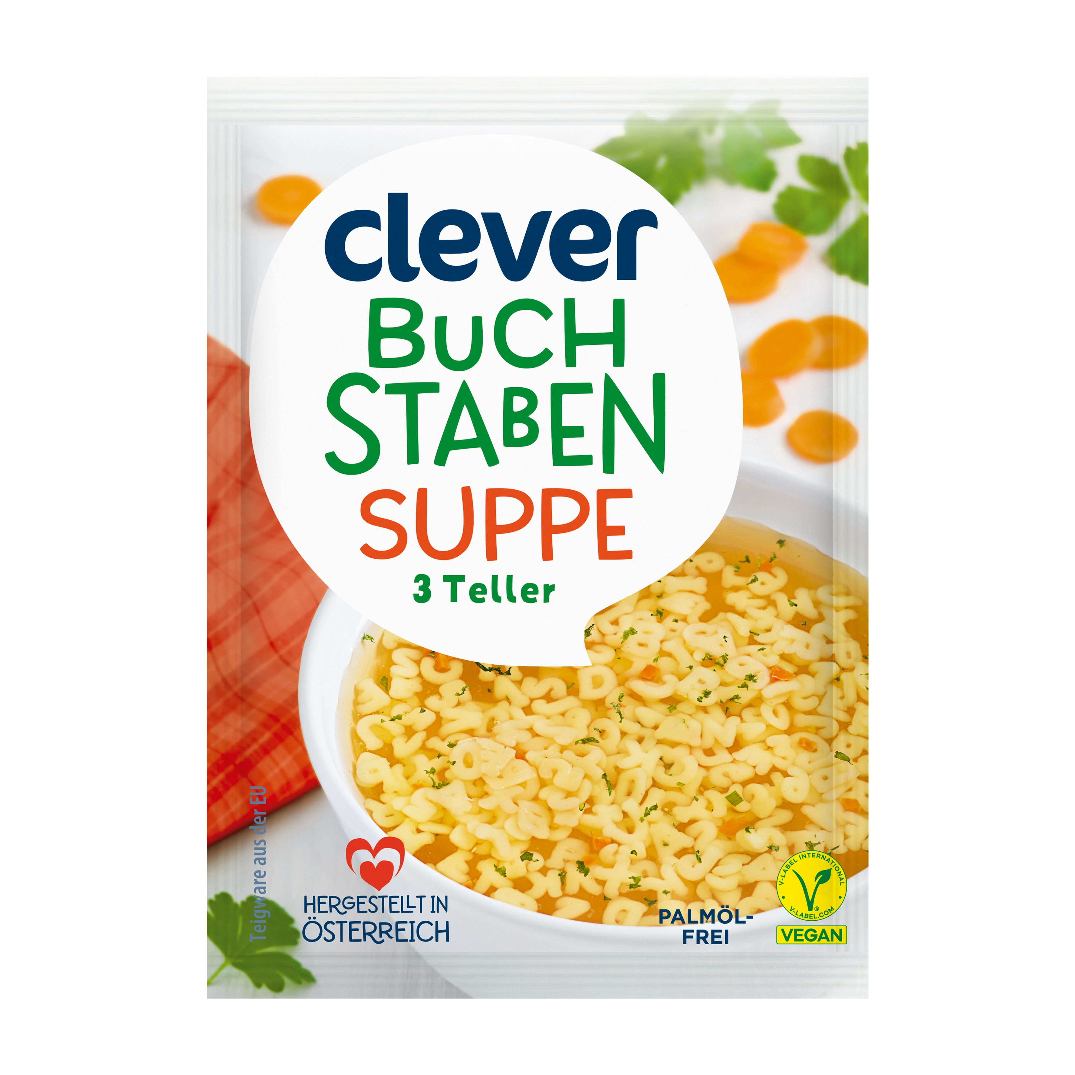 Clever Buchstabensuppe