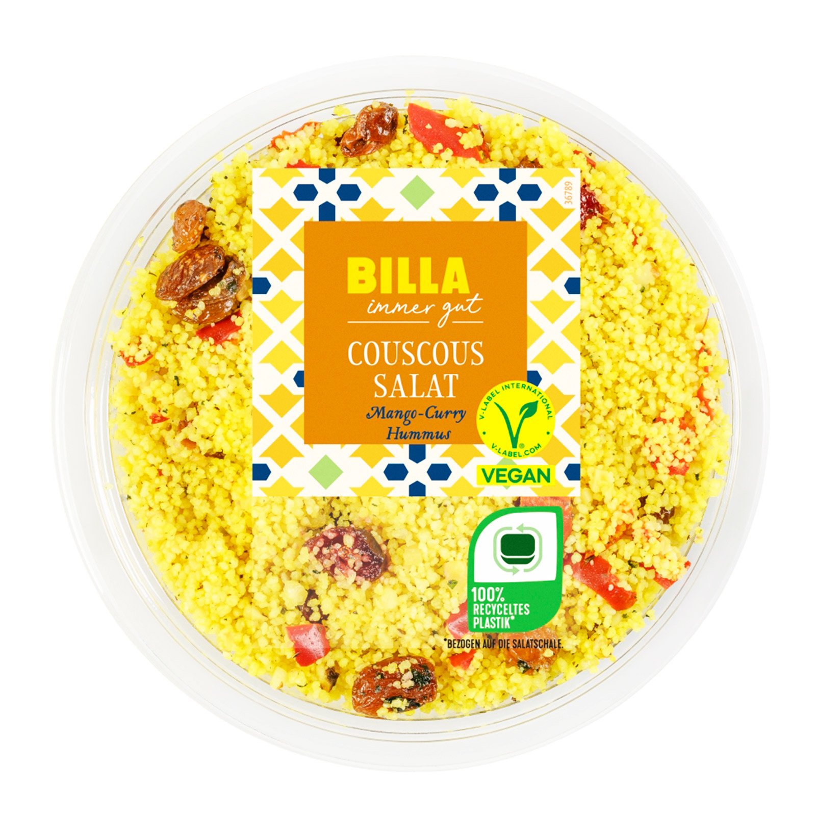 BILLA Couscous Salat mit Mango-Curry & Hummus