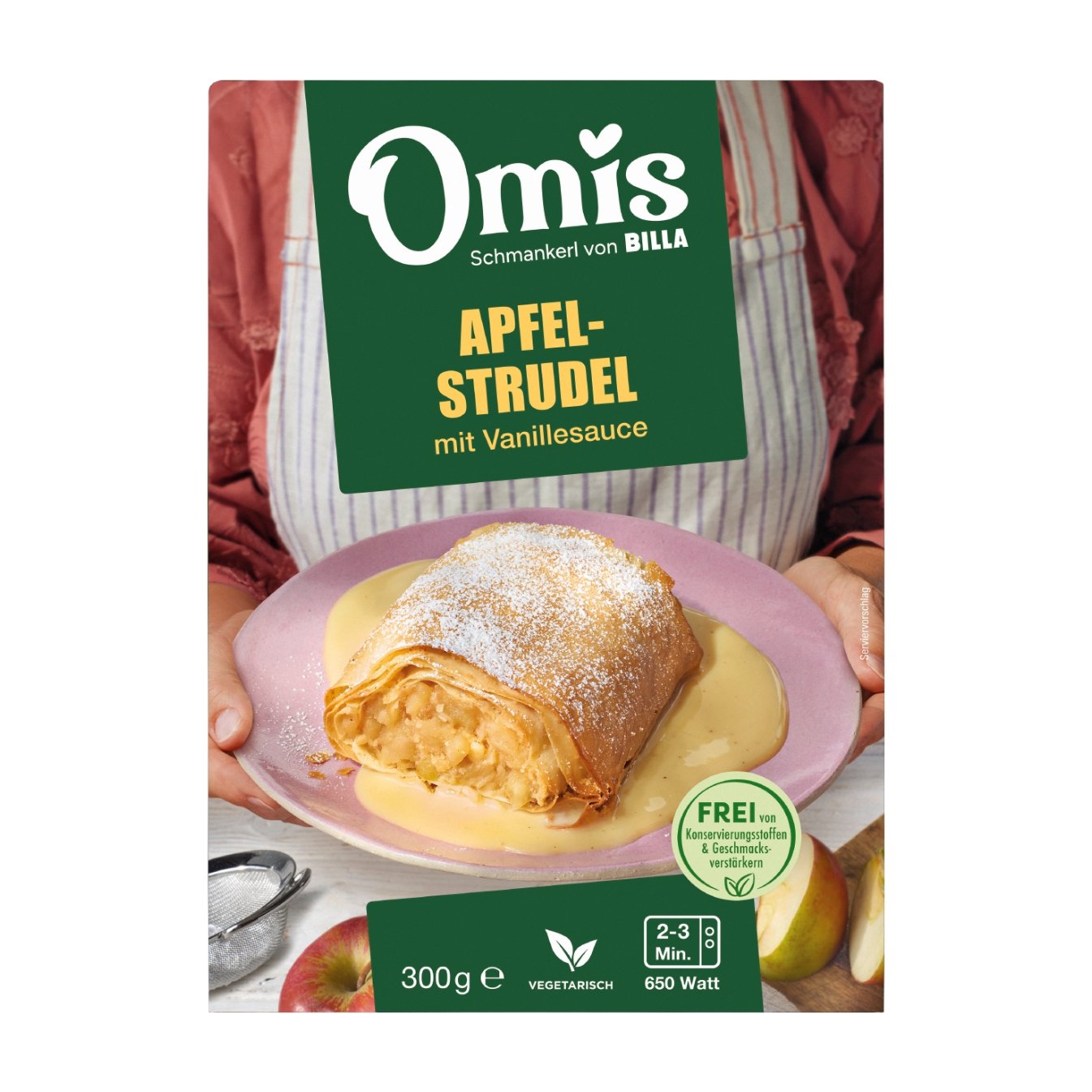 Omis Schmankerl Apfelstrudel mit Vanillesauce