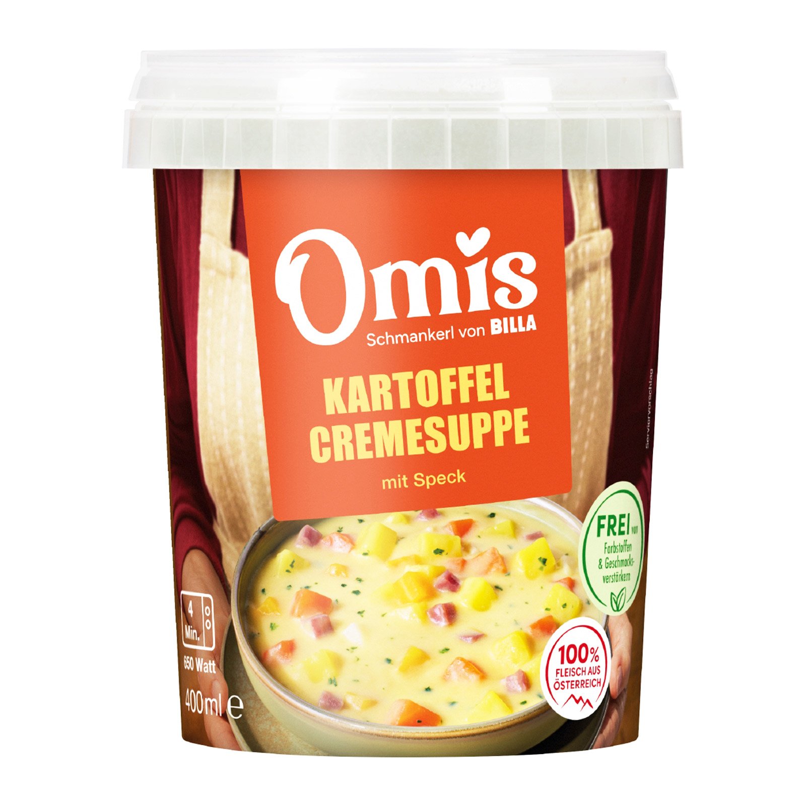 Omis Schmankerl Kartoffelcremesuppe mit Speck