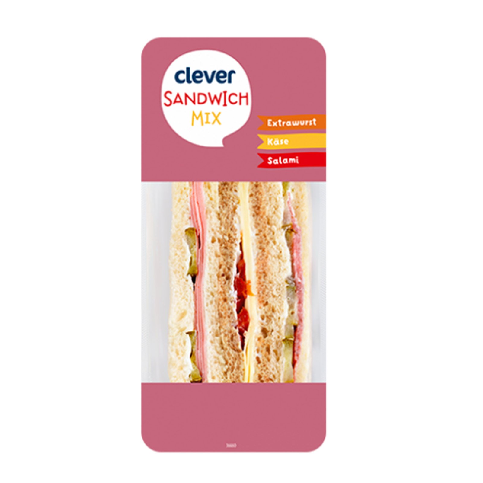 Clever 3er Sandwich Extrawurst / Käse / Salami