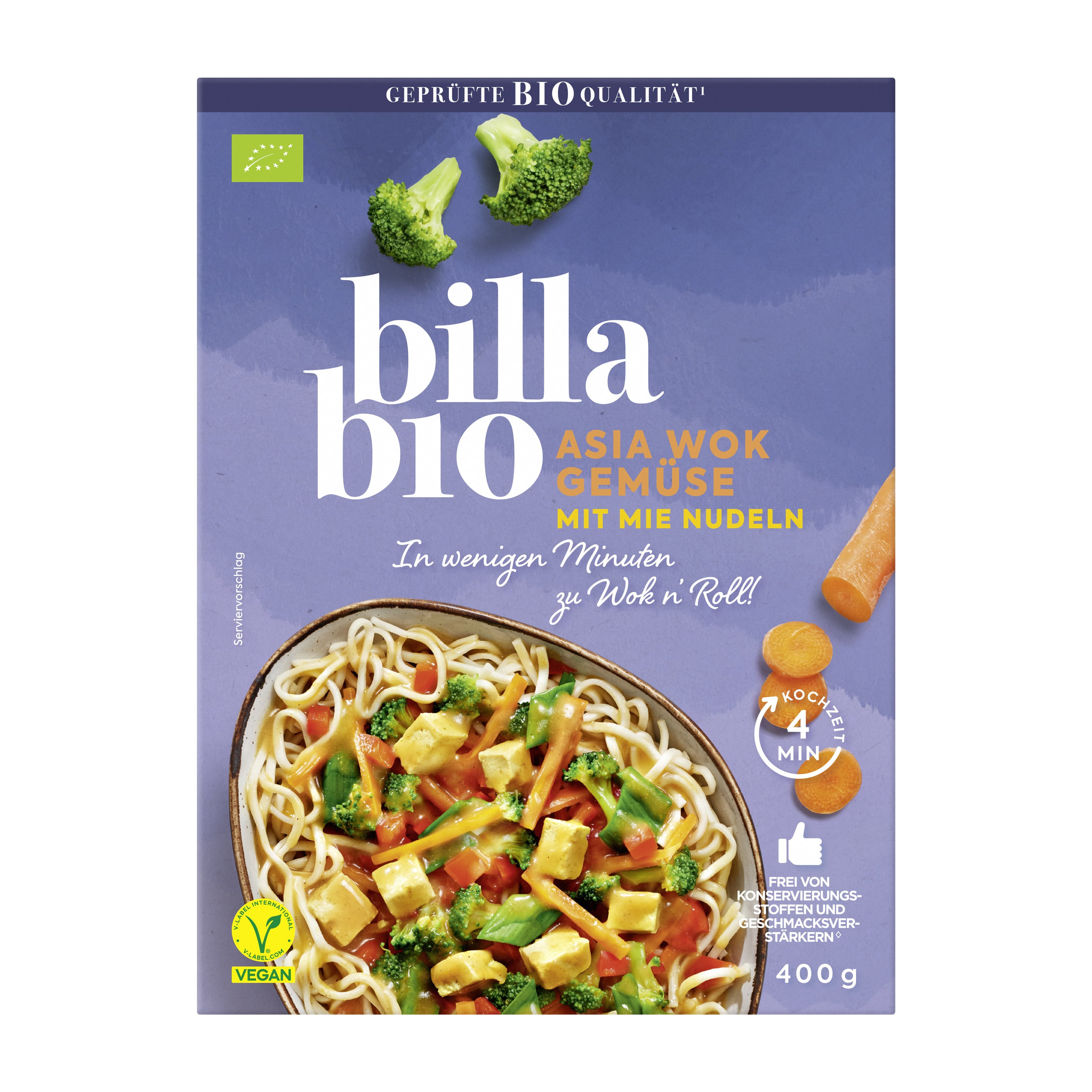 BILLA Bio Asia Wok Gemüse mit Mie Nudeln