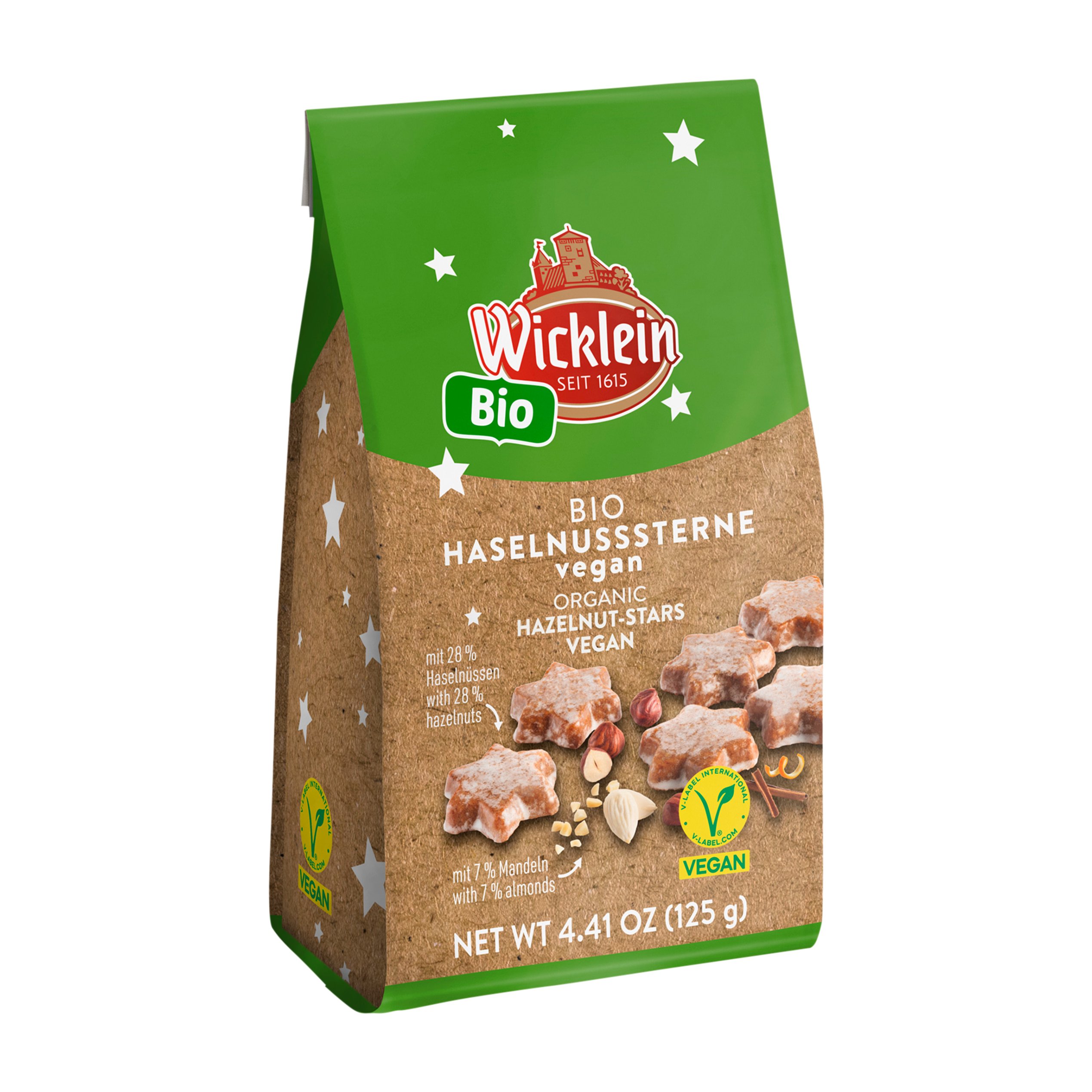 Wicklein Bio Haselnuss Sterne Vegan
