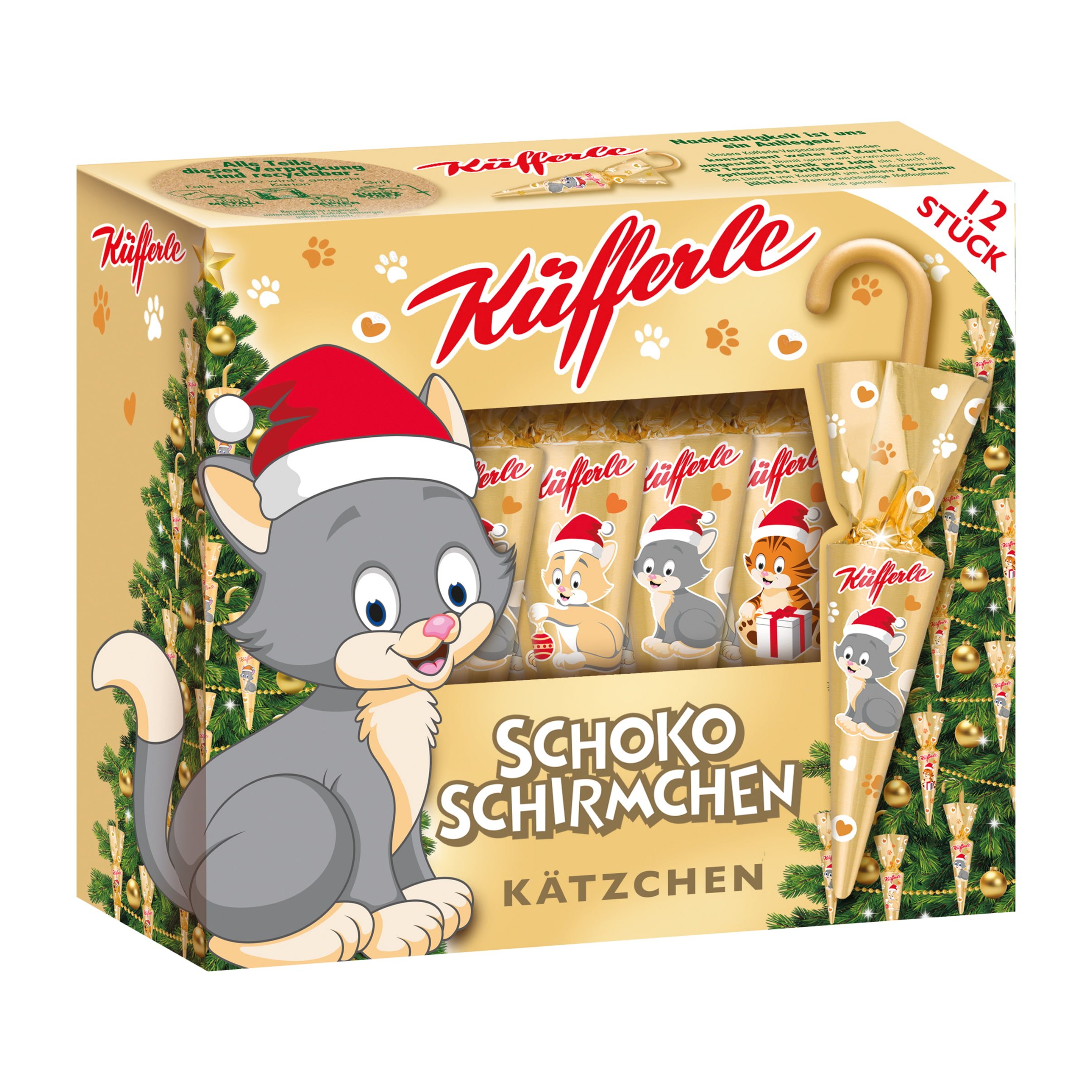 Küfferle Schirmchen Kätzchen 12er