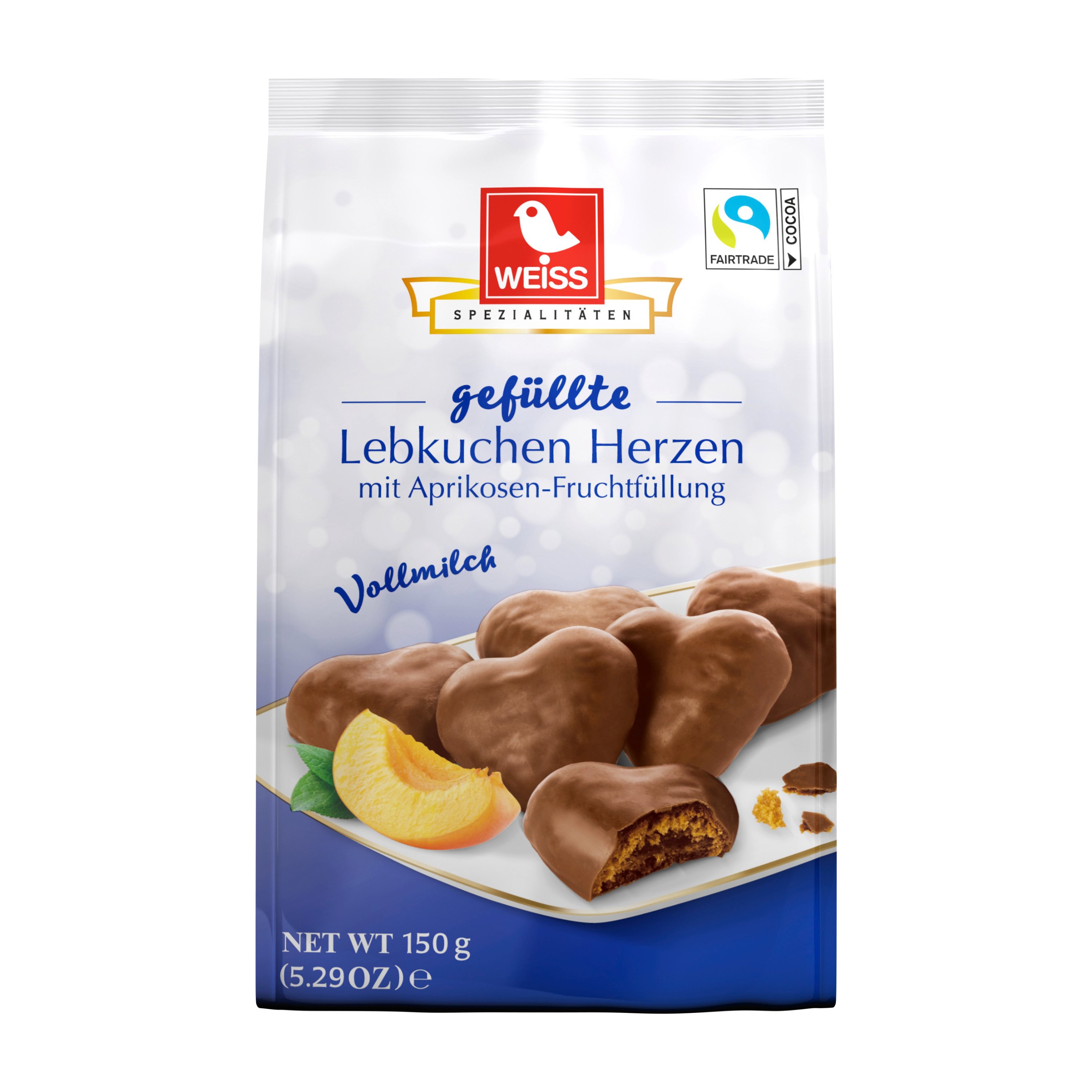 Weiss Gefüllte Lebkuchen Herzen Vollmilch