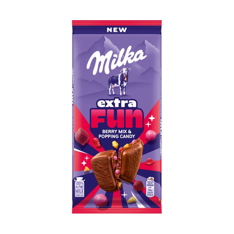 Milka Extra Fun Berry Mix & Popping Candy