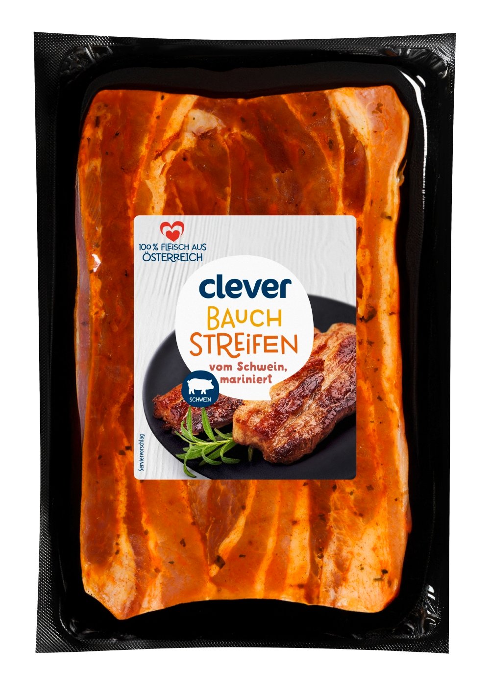 Clever Schweinebauchstreifen mariniert
