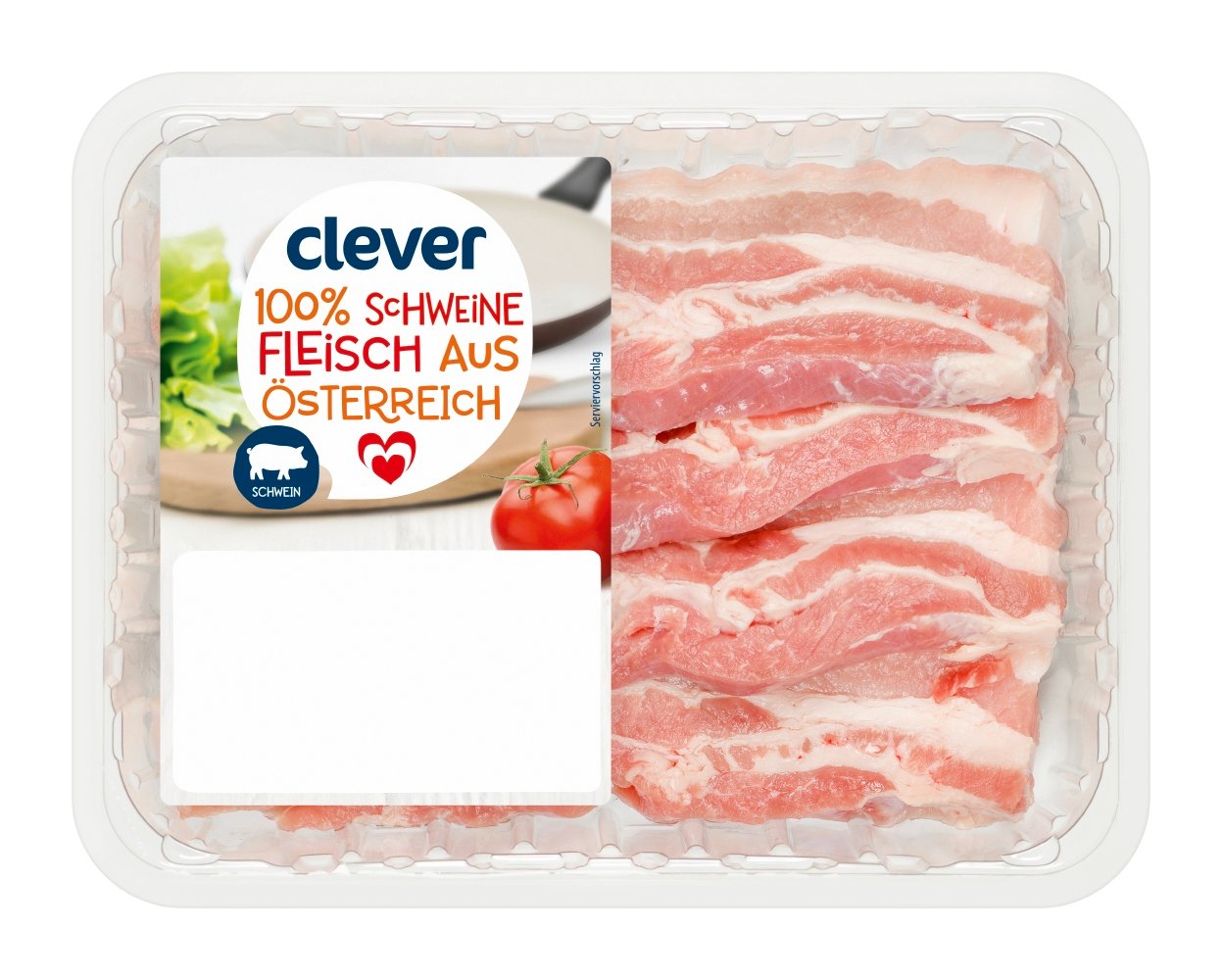 Clever Schweinsbauchfleischstreifen