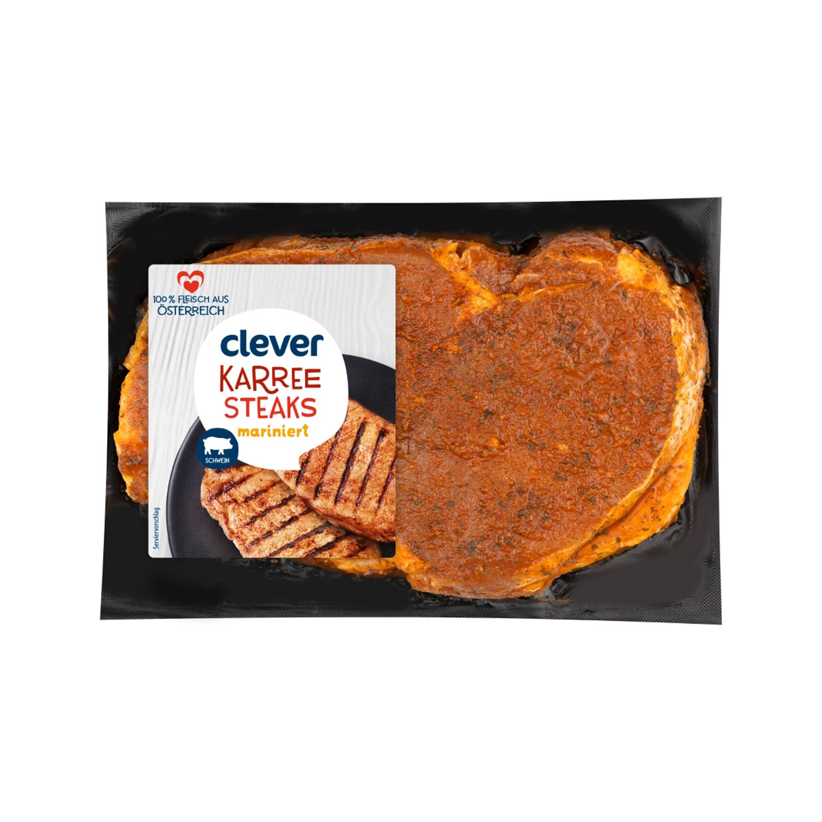Clever Schwein-Karreesteak mariniert