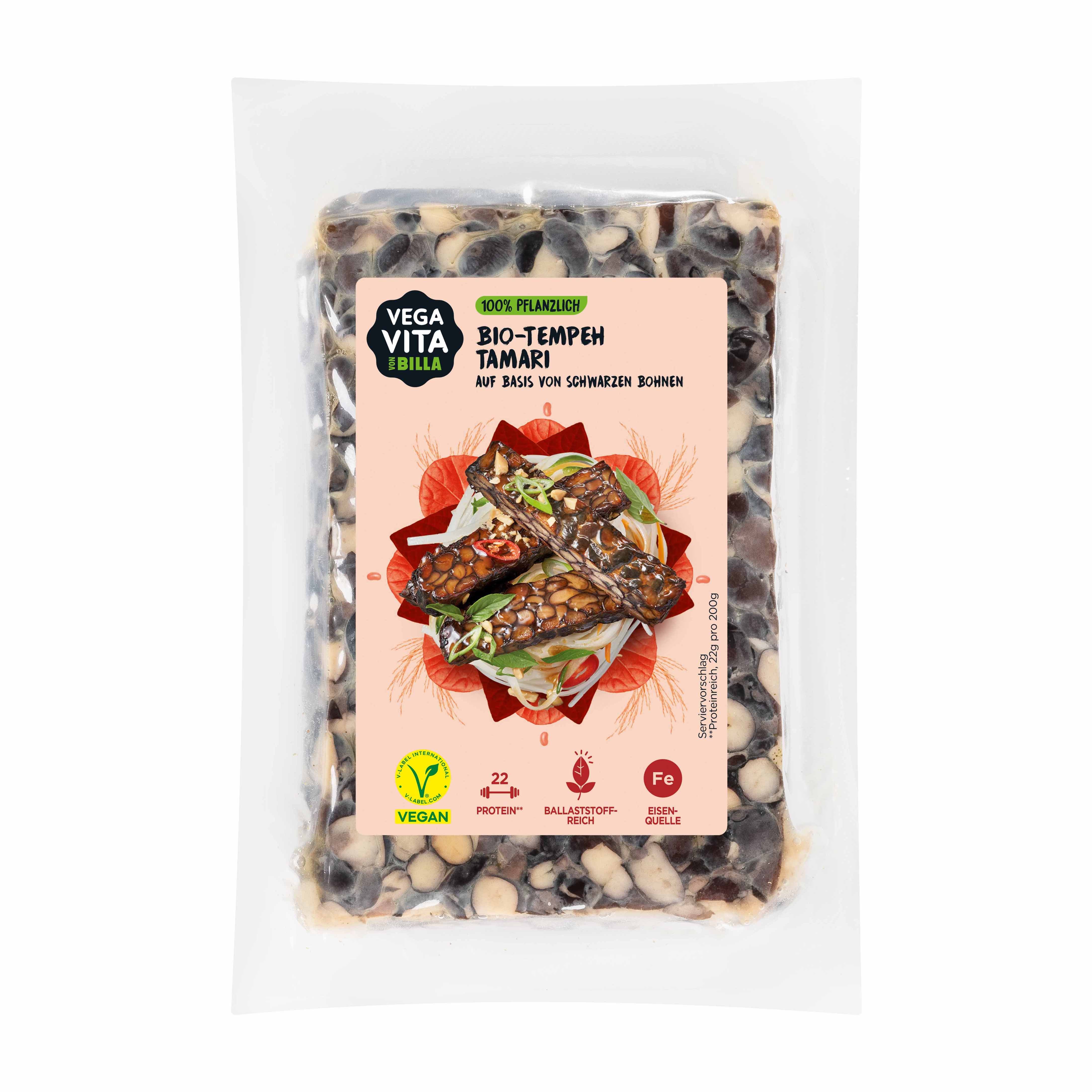 Vegavita Bio Tempeh schwarze Bohne Tamari