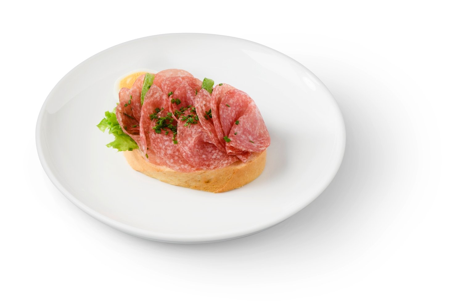 Sandwich-Brötchen mit Salami