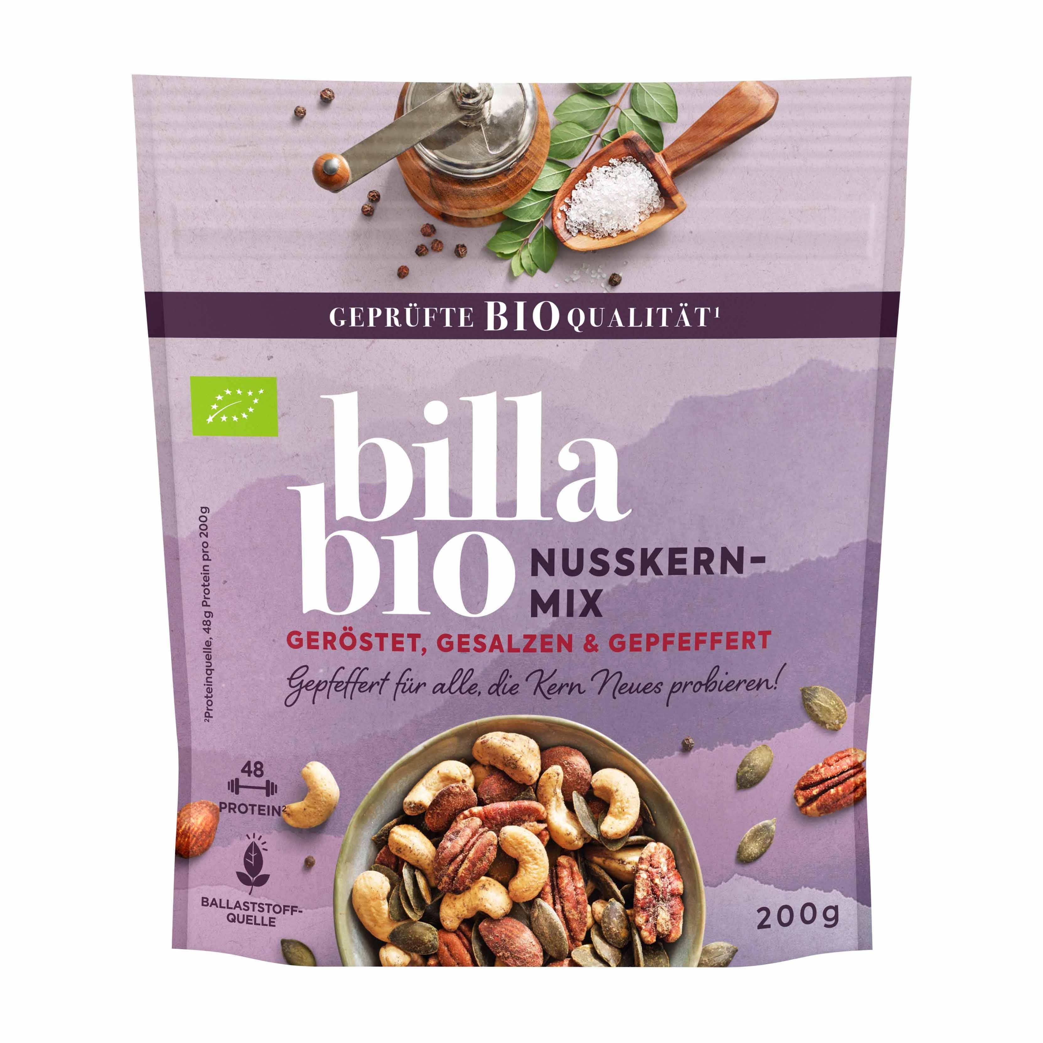 BILLA Bio Nusskern Mix geröstet/gesalzen/gepfeffert
