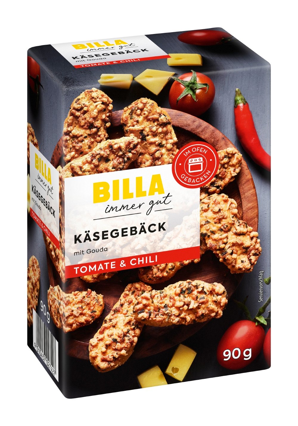 BILLA Käsegebäck mit Tomaten&Chili