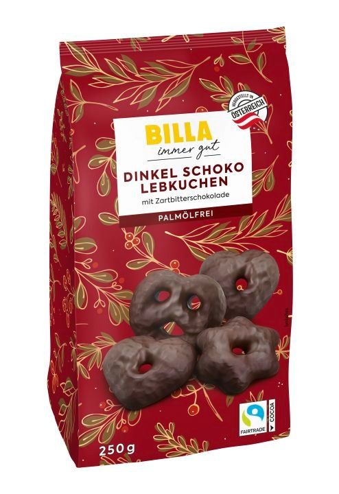 BILLA Dinkelschokolebkuchen mit Zartbitterschokolade