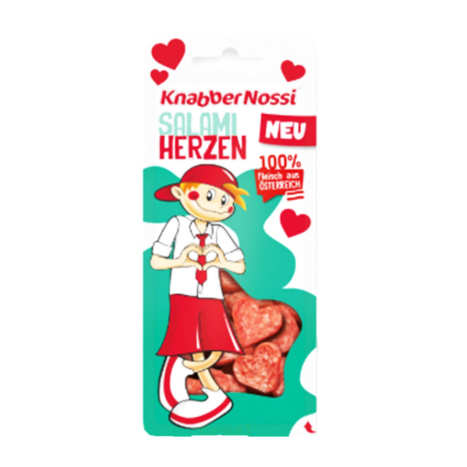 Knabber Nossi Salami Herzen