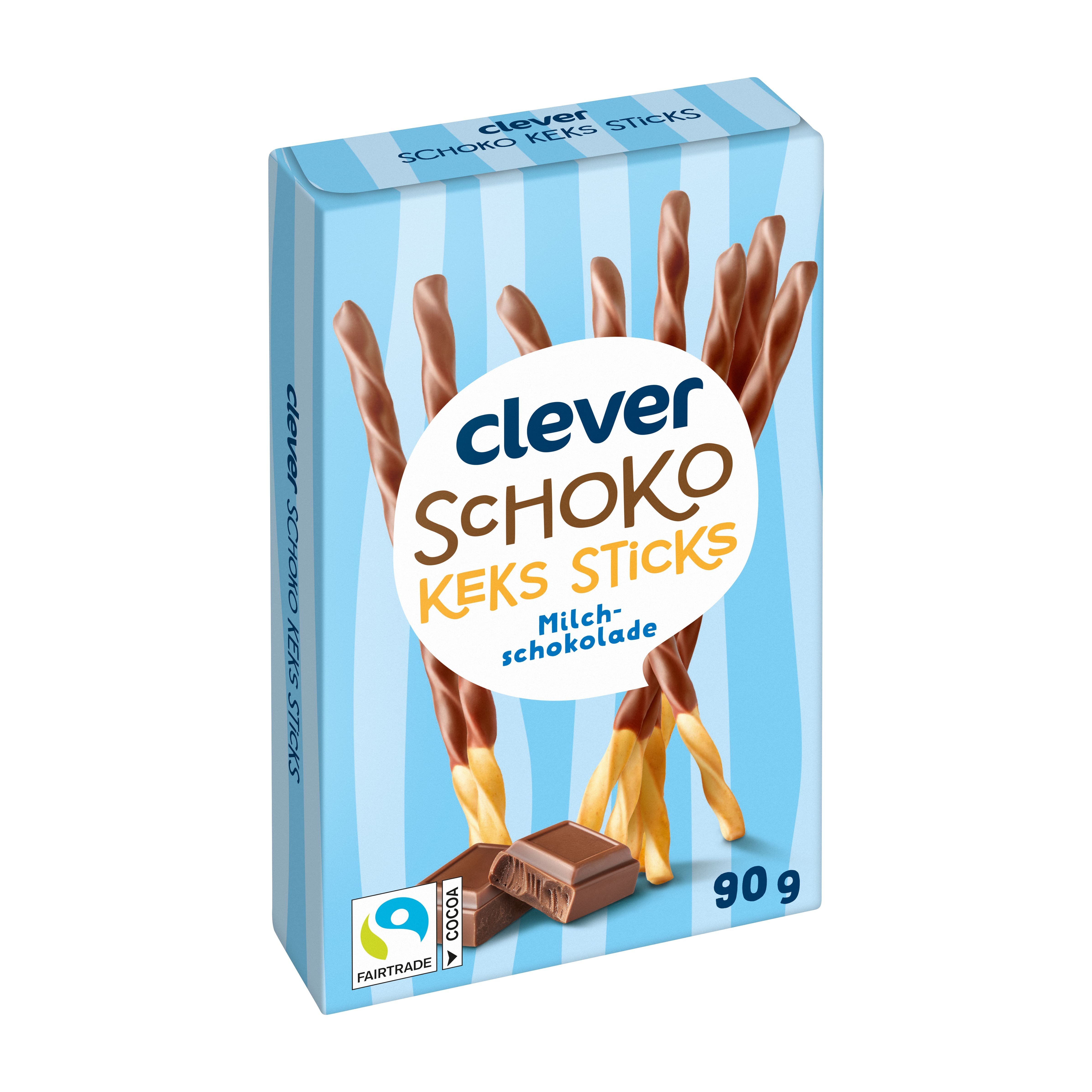 Clever Schoko-Keks Sticks Milchschokolade