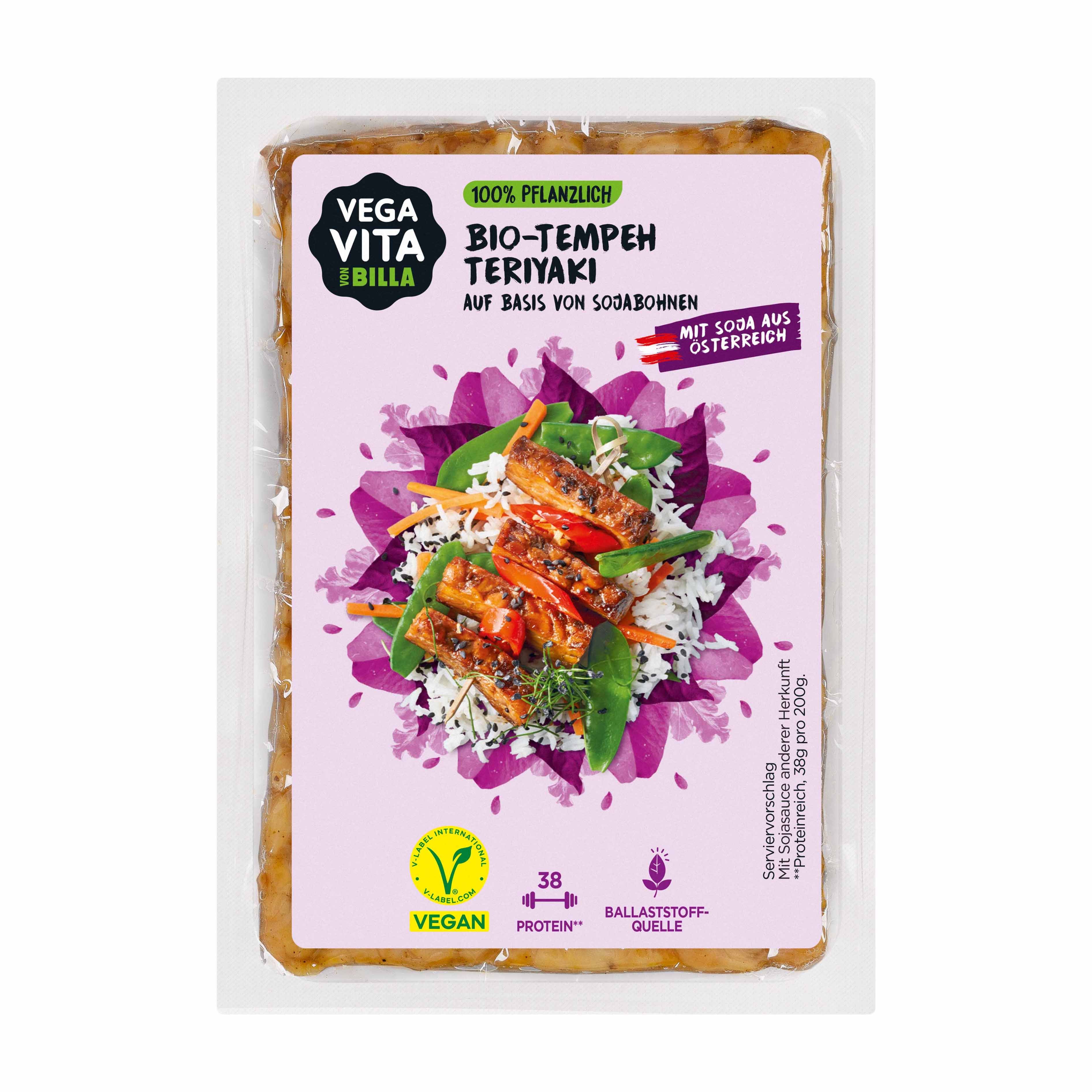 Vegavita Bio Tempeh Sojabohne Teriyaki