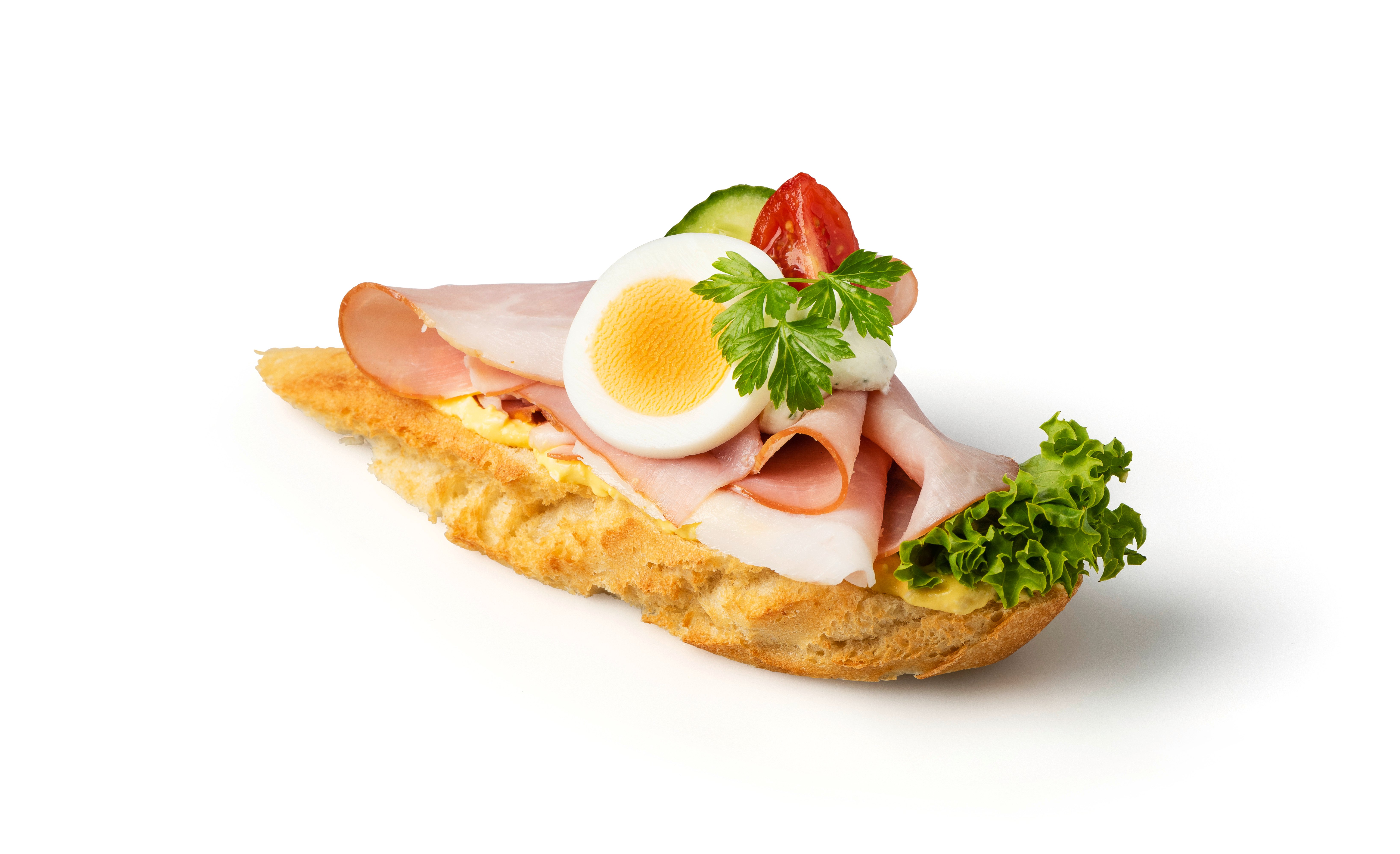 Baguette Brötchen Schinken