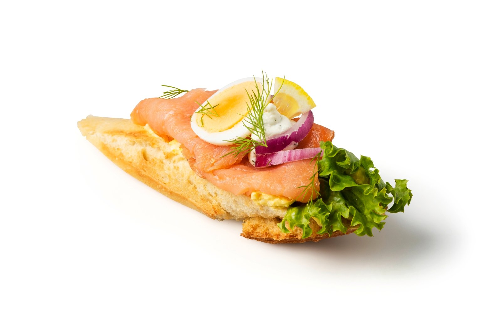 Baguette Brötchen Lachs