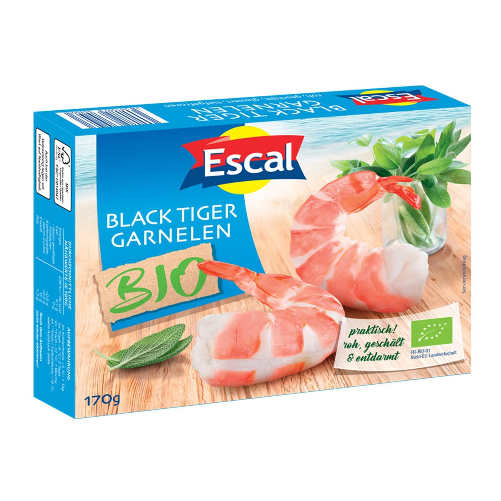 Escal Black Tiger Garnelen roh