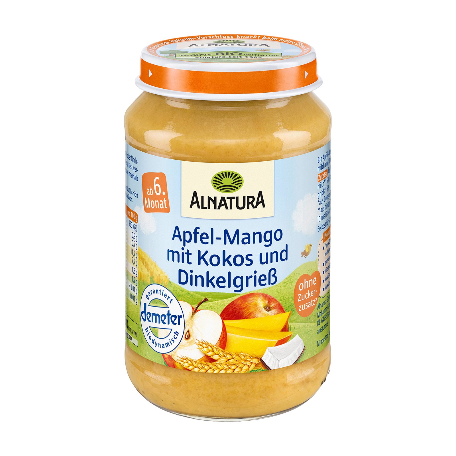 Alnatura Apfel-Mango-Kokos und Dinkelgrieß