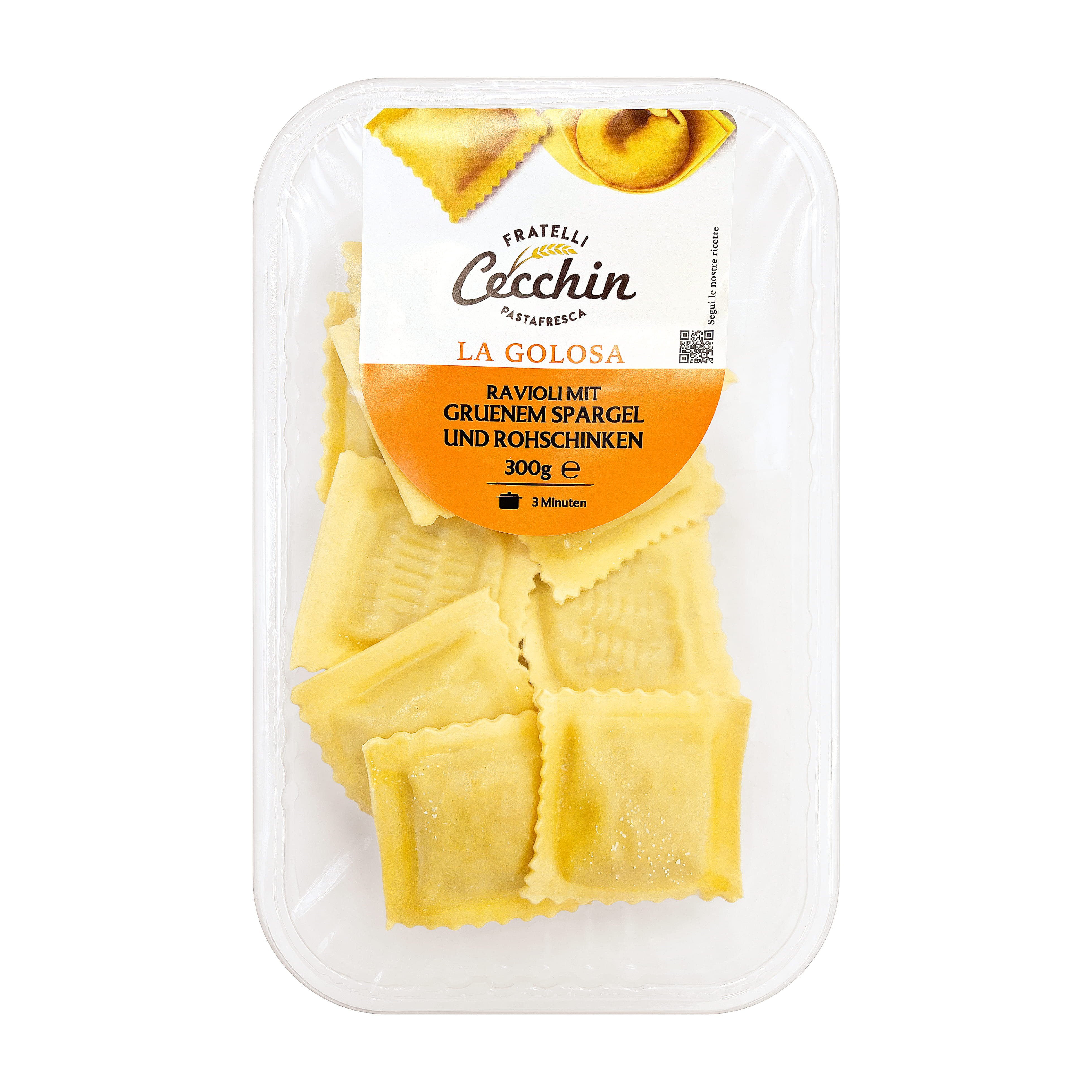 Cecchin Ravioli Grüner Spargel und Rohschinken