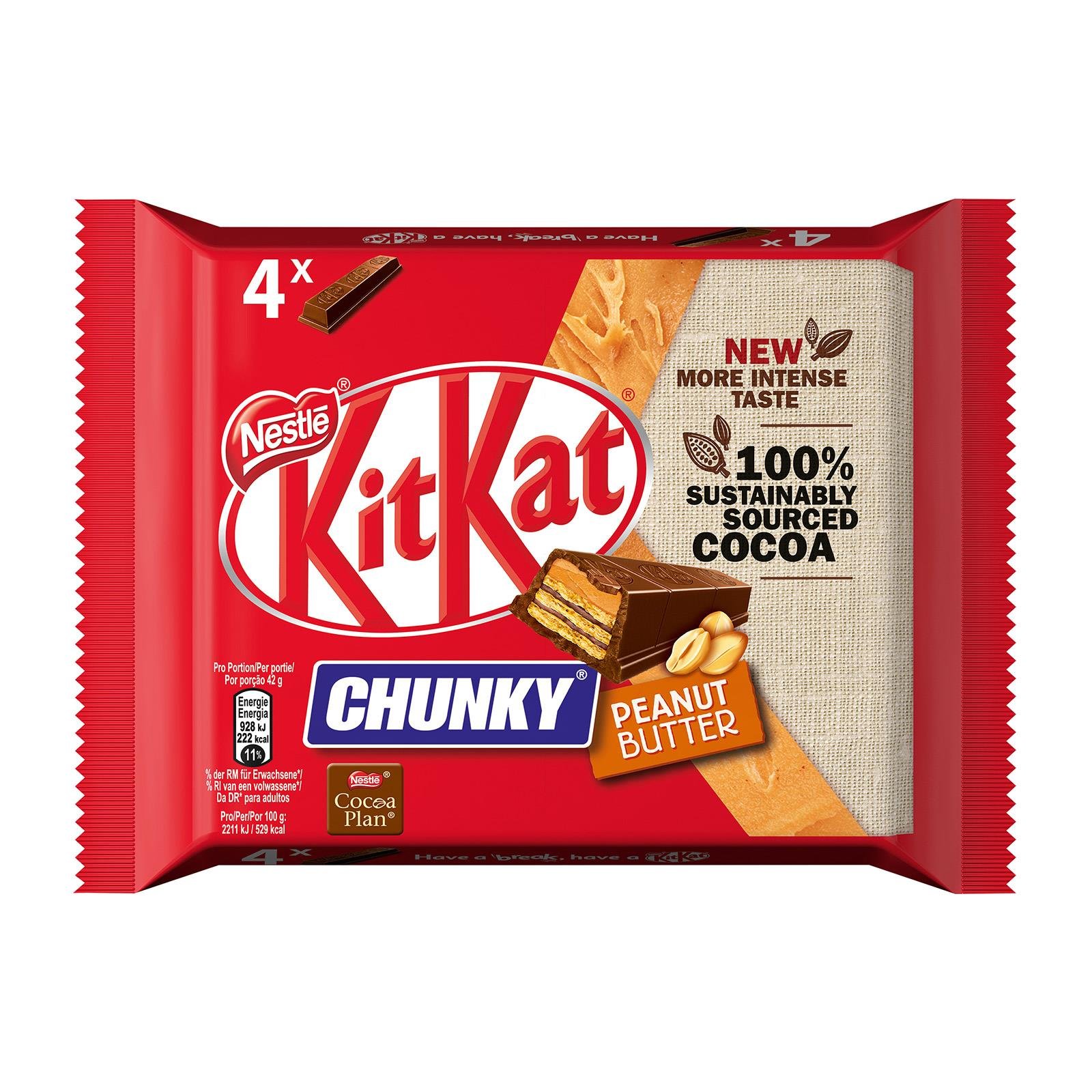 Kitkat Chunky Peanutbutter Schokoriegel 4er Multipack