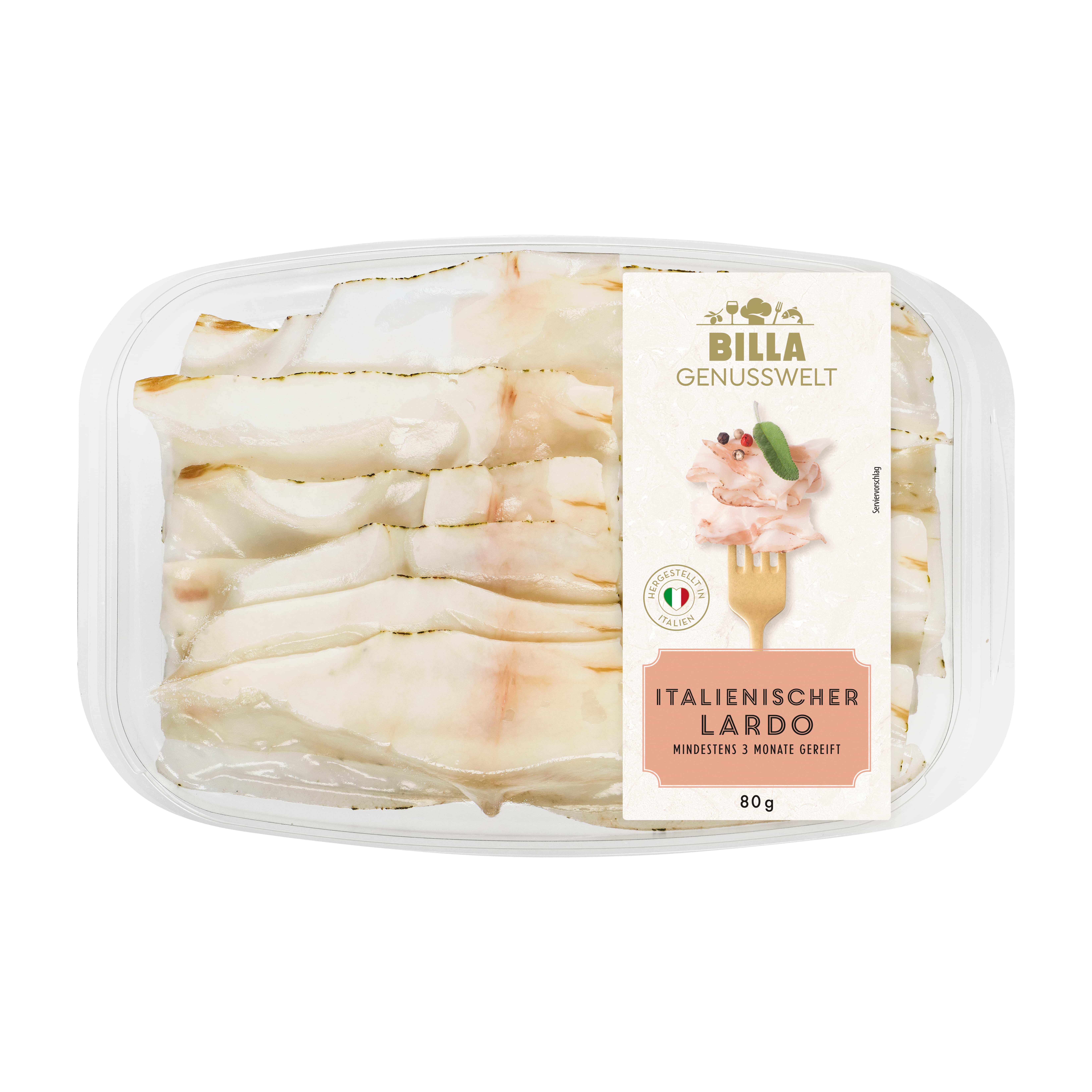 BILLA Genusswelt Lardo Geschnitten